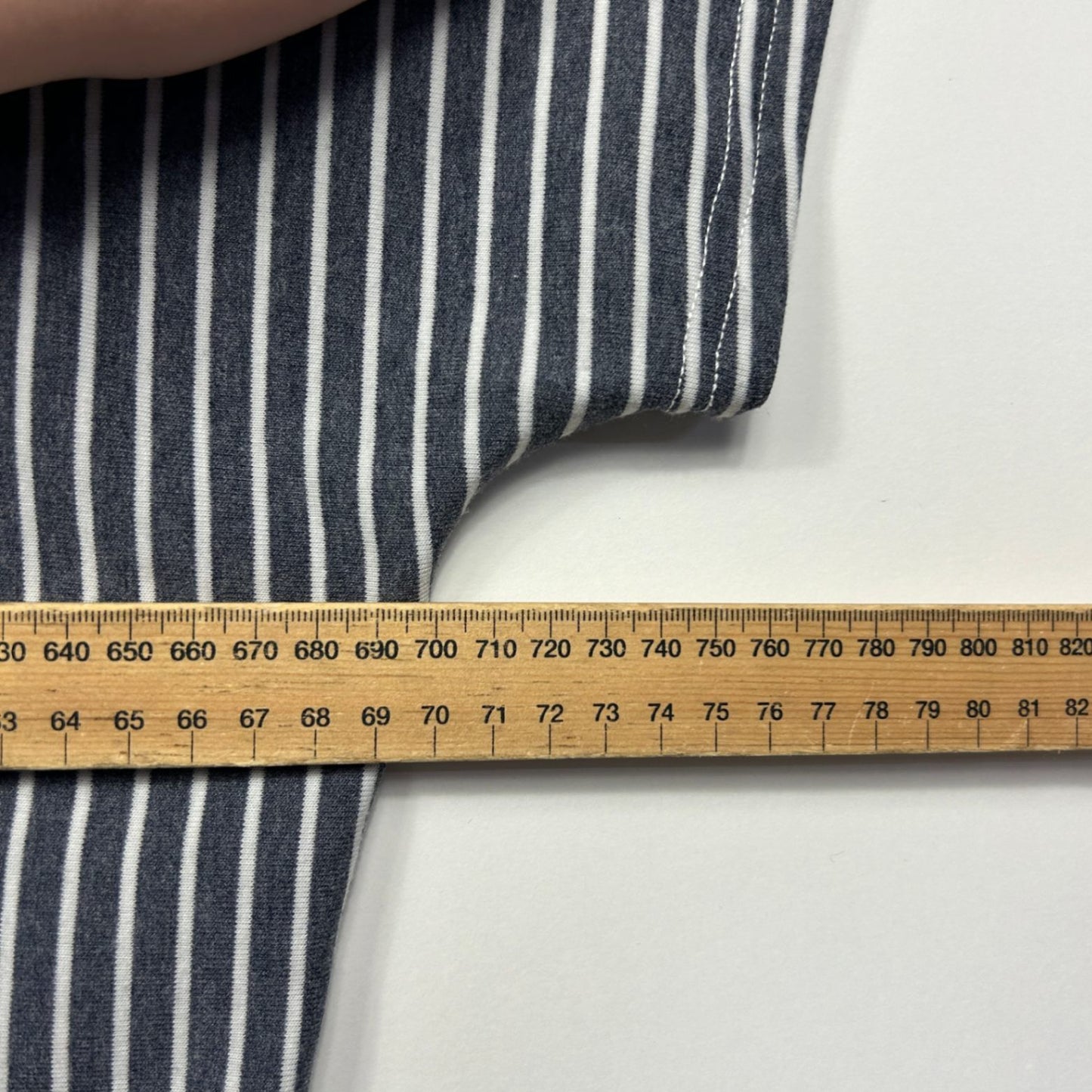 Eb&ive Navy White Short Sleeve Striped Kaftan Tunic Top One Size