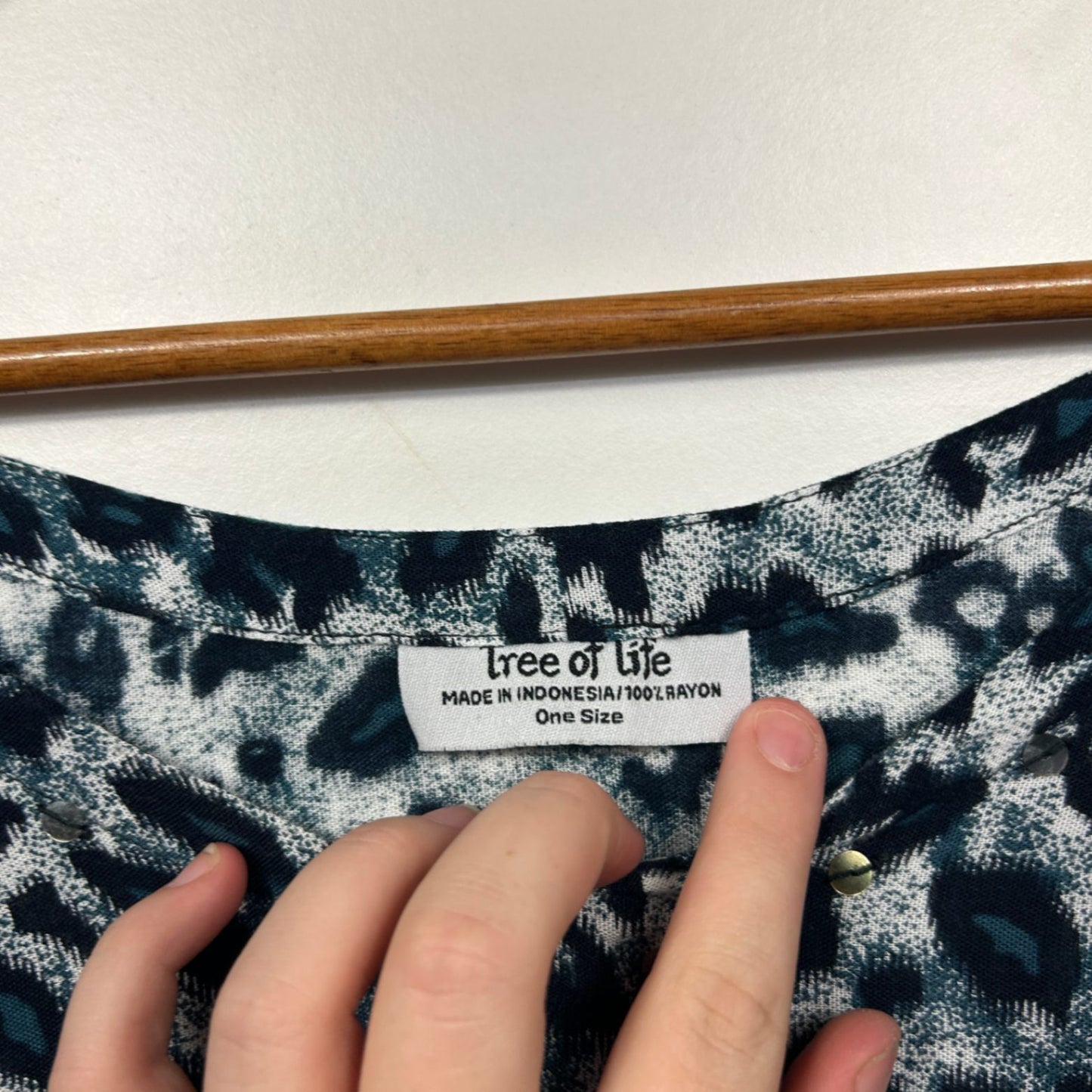 Tree Of Life Blue Animal Print Tunic Top One Size