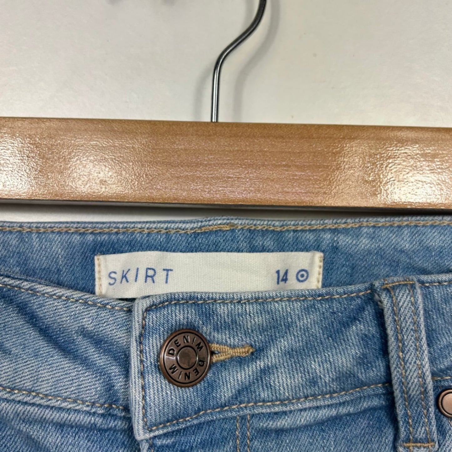 Target Blue Pockets Denim Skirt Size 14