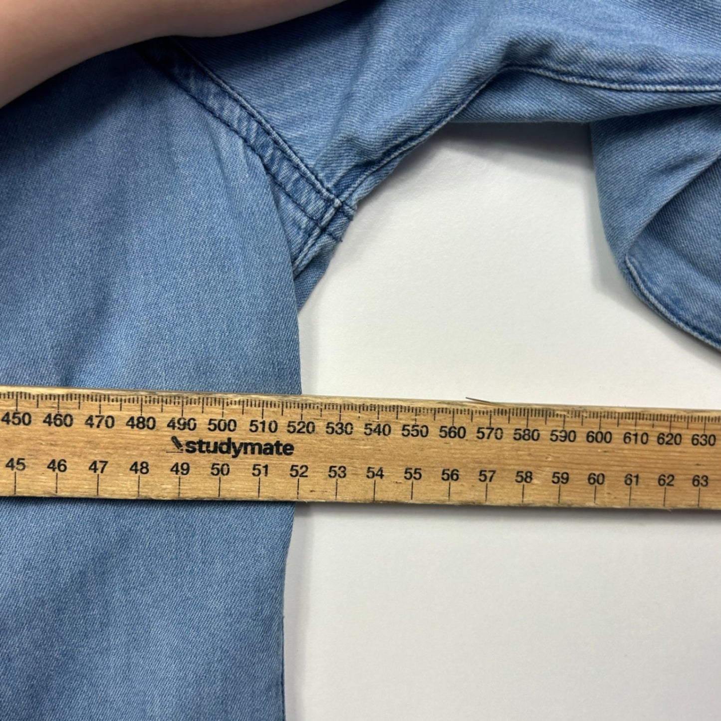 Millers Chambray Roll Tab Sleeve Button-up Blouse Top Size 14-16?