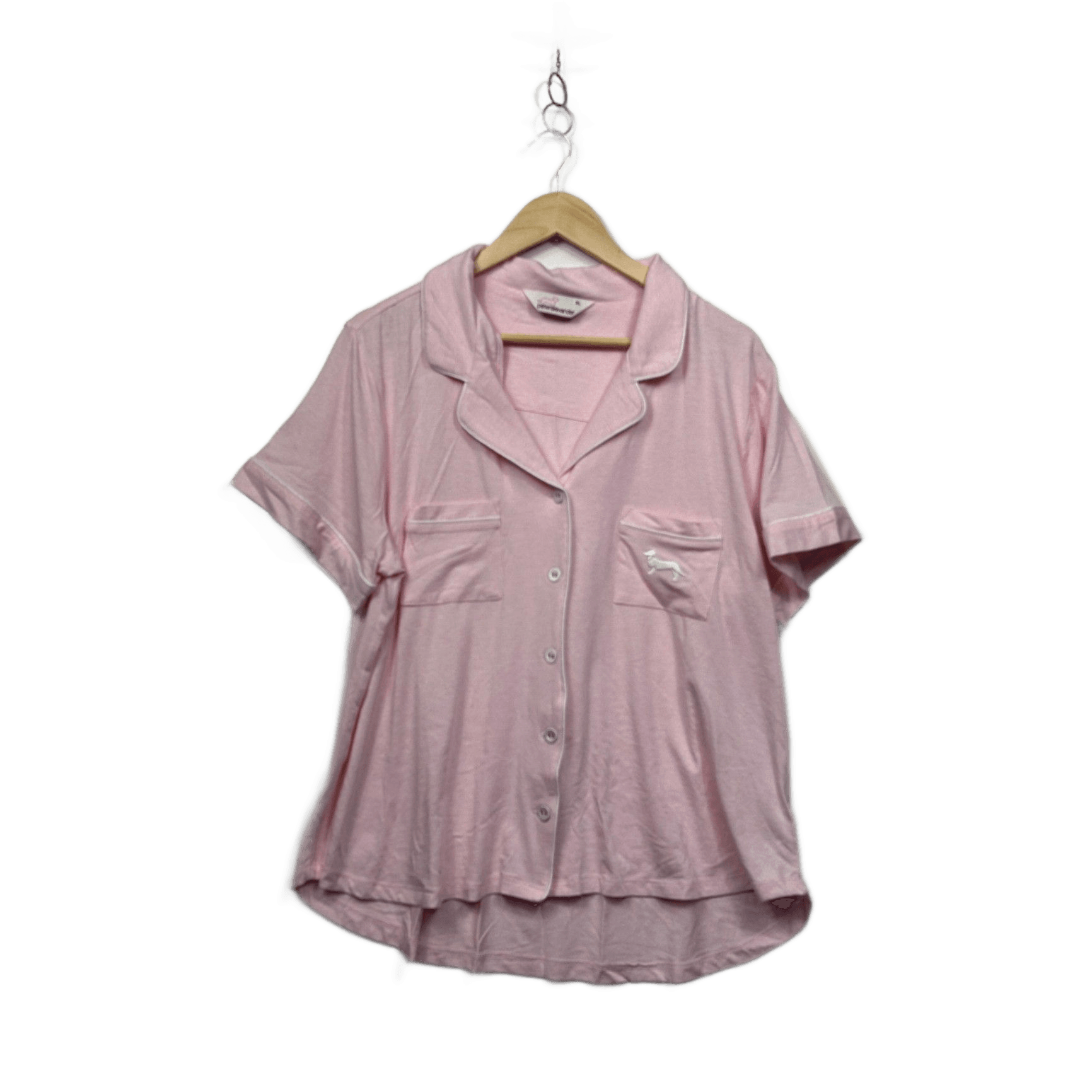 Peter Alexander Pink Pyjama Set Button Up Short Sleeve Pockets