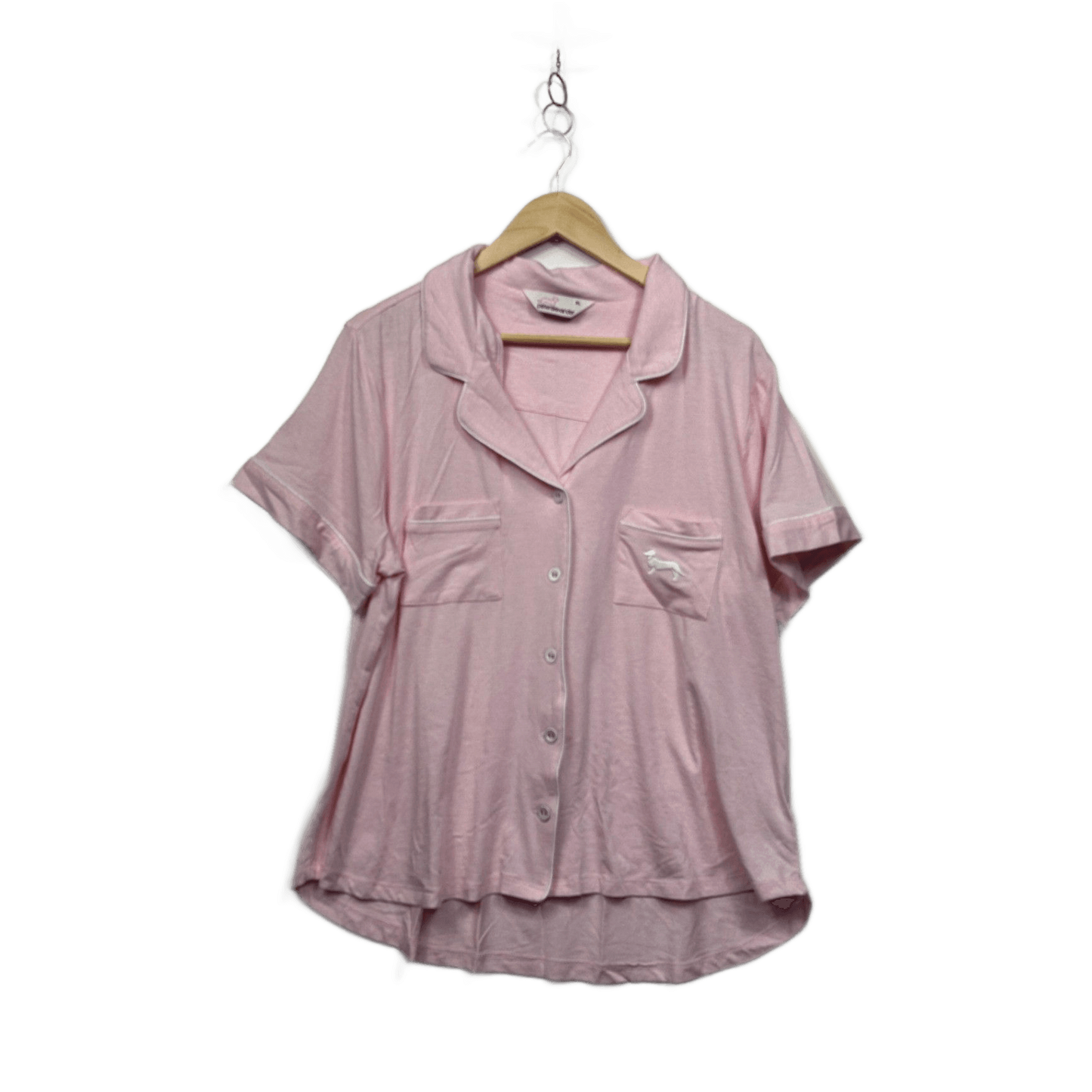 Peter Alexander Pink Pyjama Set Button Up Short Sleeve Pockets
