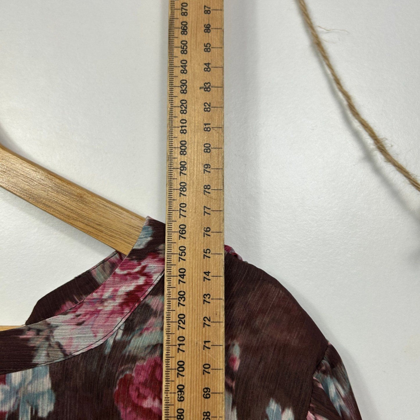 Just Jeans Brown Chocolate Floral Flowy Ruffle Blouse Top Size 18