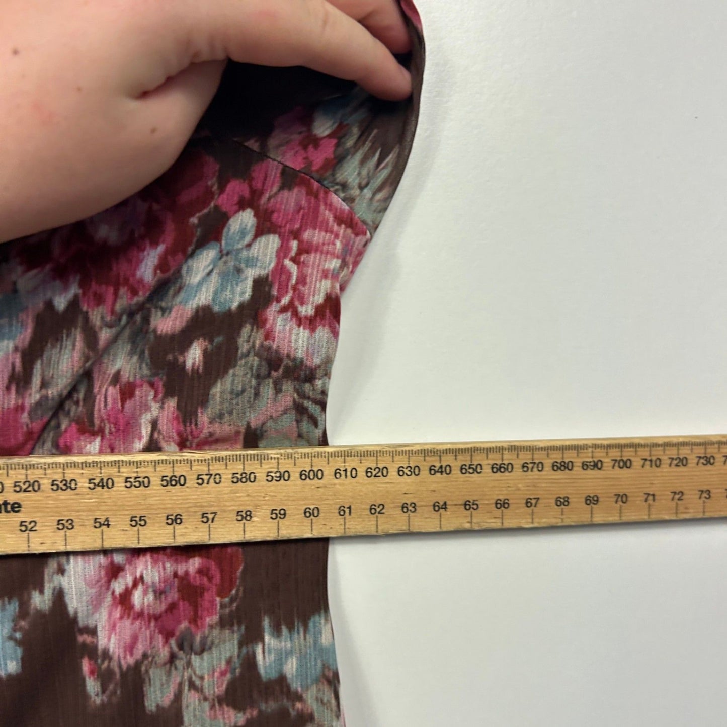 Just Jeans Brown Chocolate Floral Flowy Ruffle Blouse Top Size 18