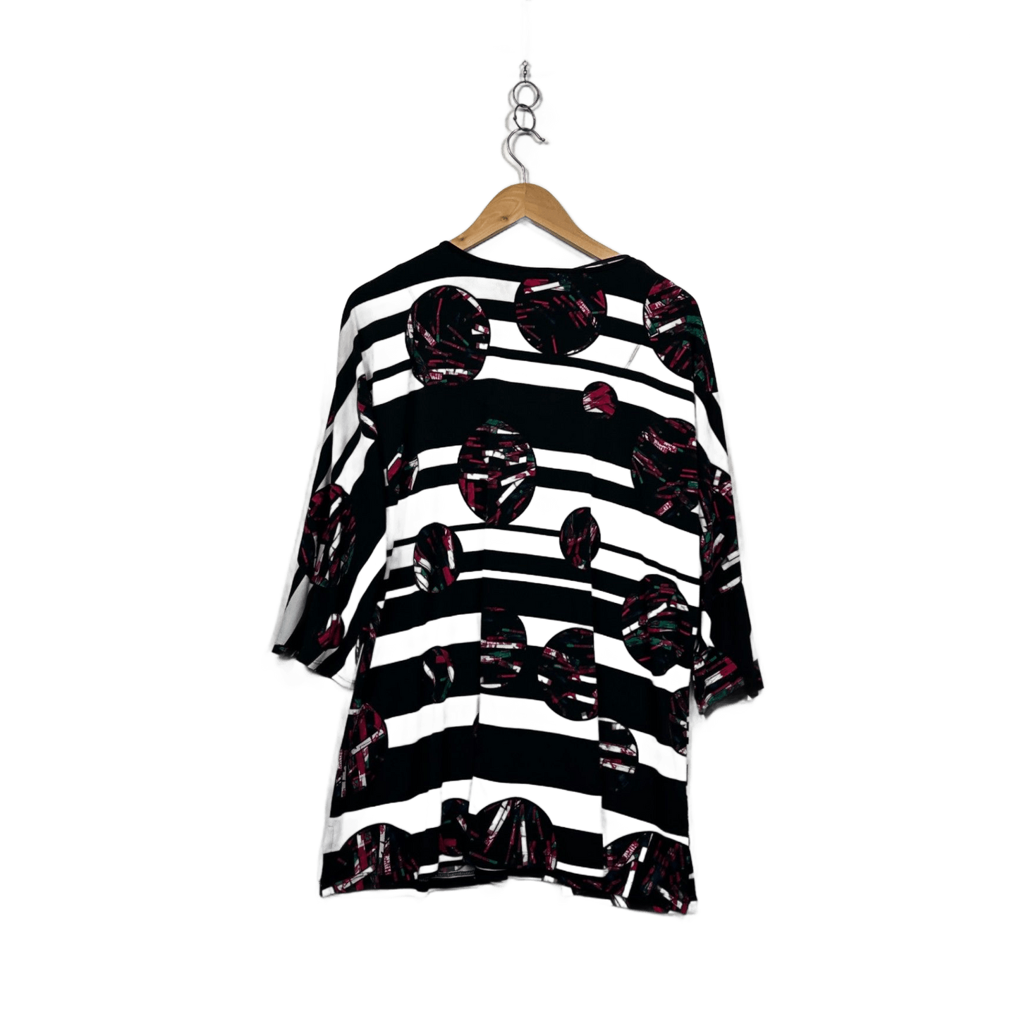 Taking Shape Black White Multicoloured Long Sleeve Tunic Top Size 18 Plus