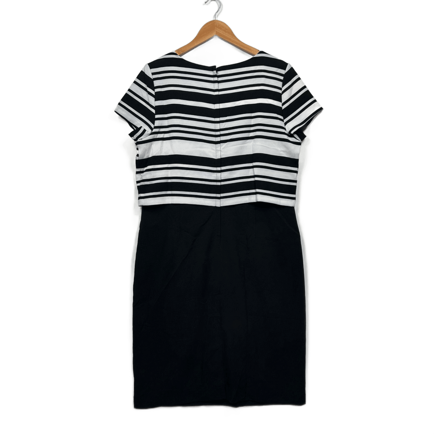 New Liz Jordan Black White Knee Length Shift Dress Size 16