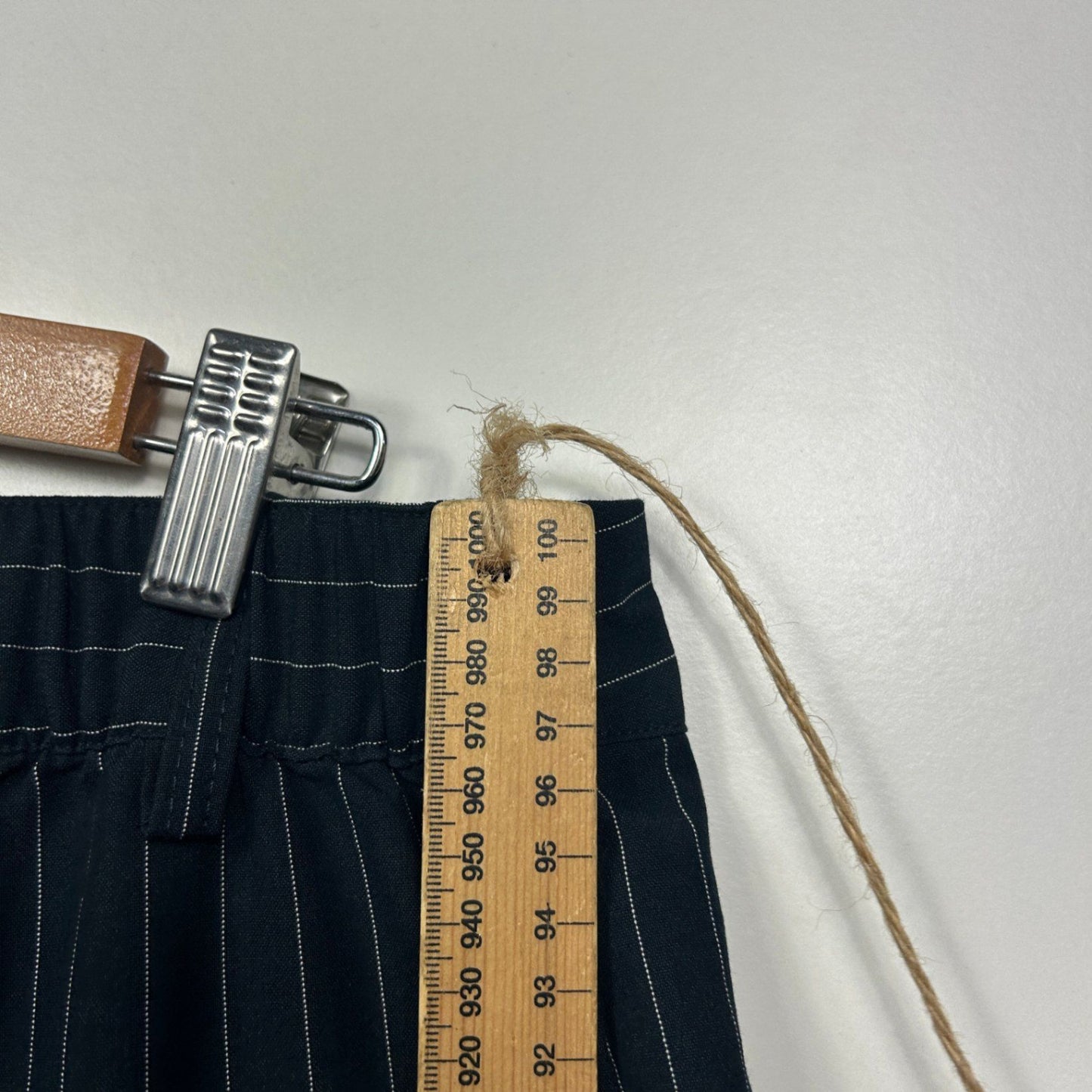 Anko Pinstripe Wide-leg Trousers Black White Size 14