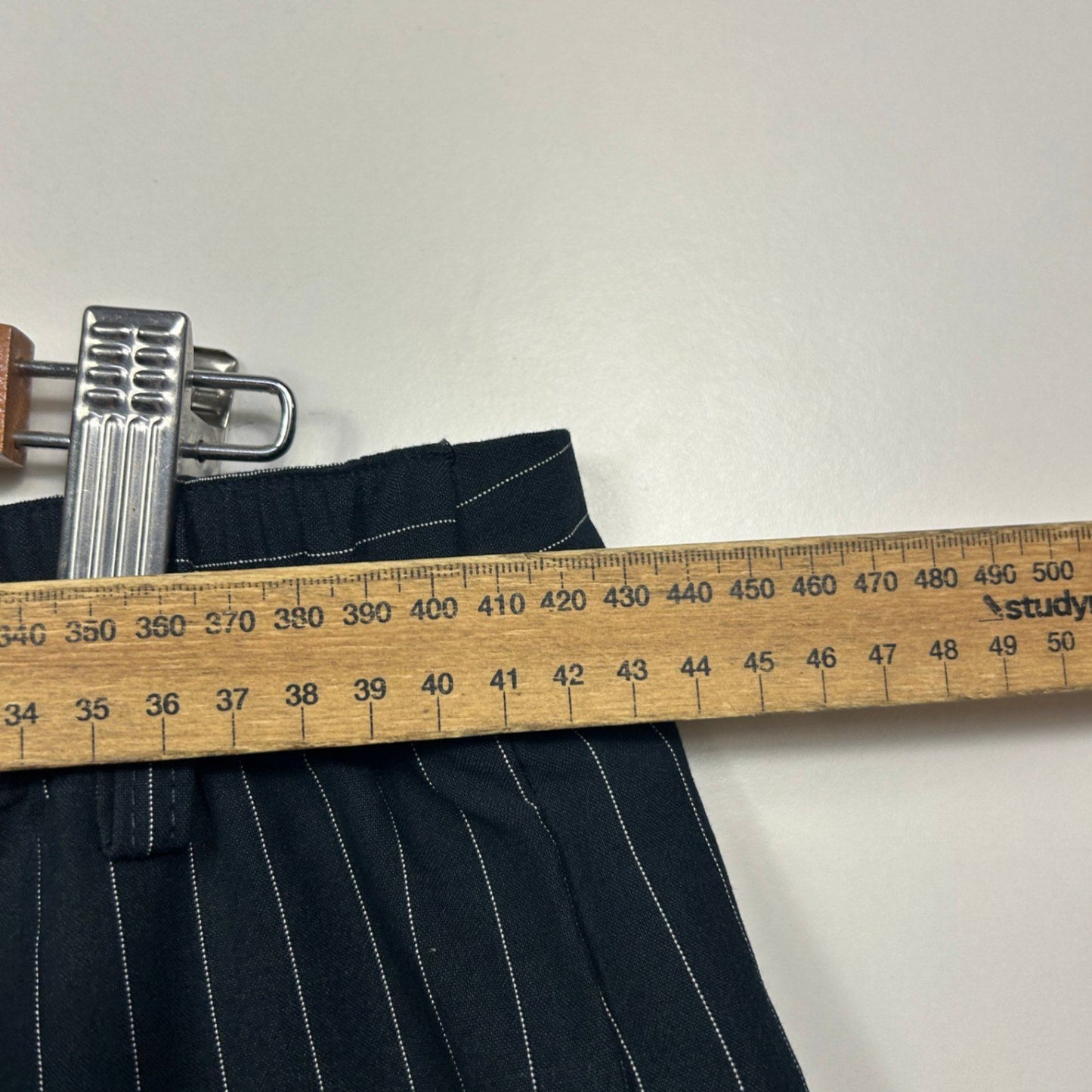 Anko Pinstripe Wide-leg Trousers Black White Size 14