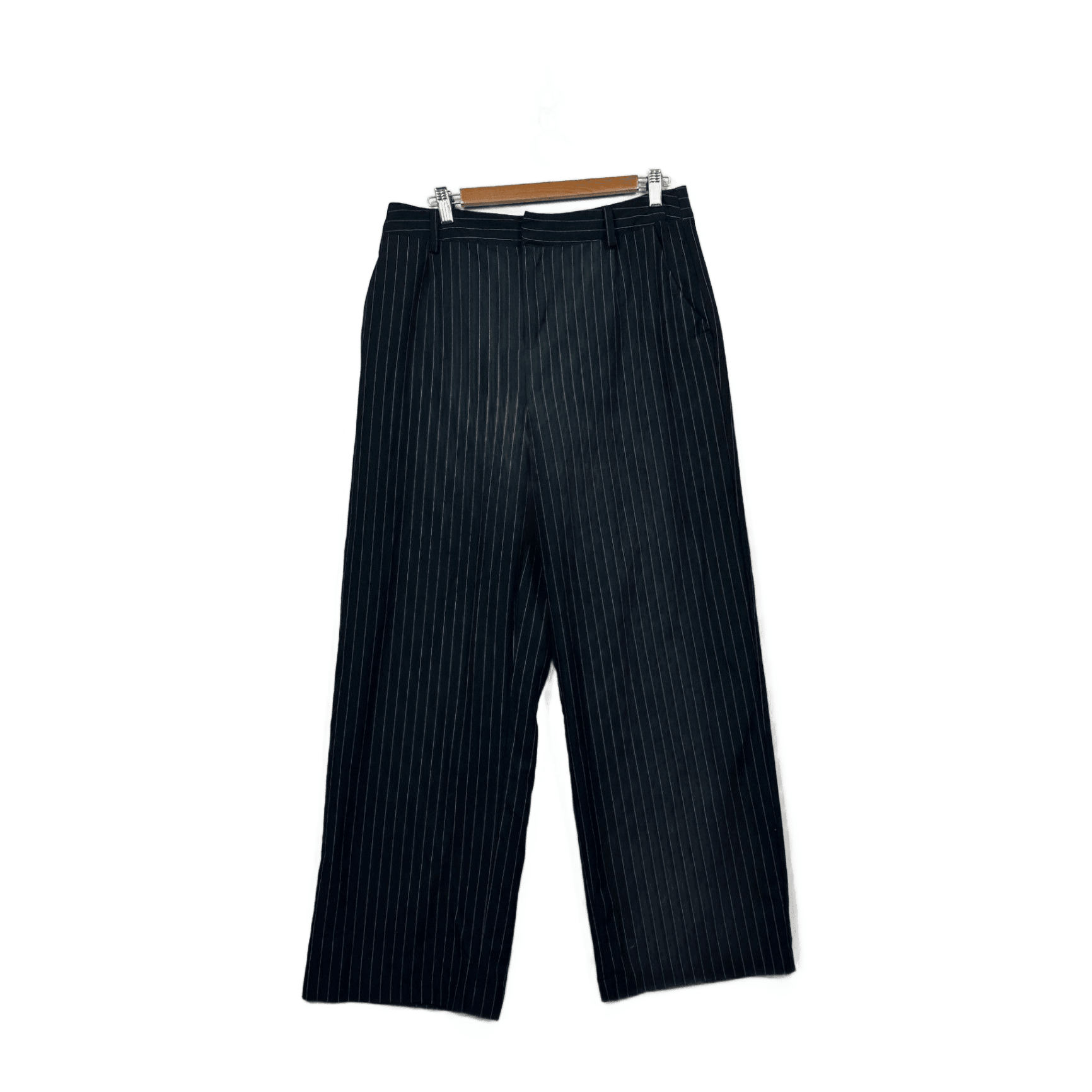 Anko Pinstripe Wide-leg Trousers Black White Size 14