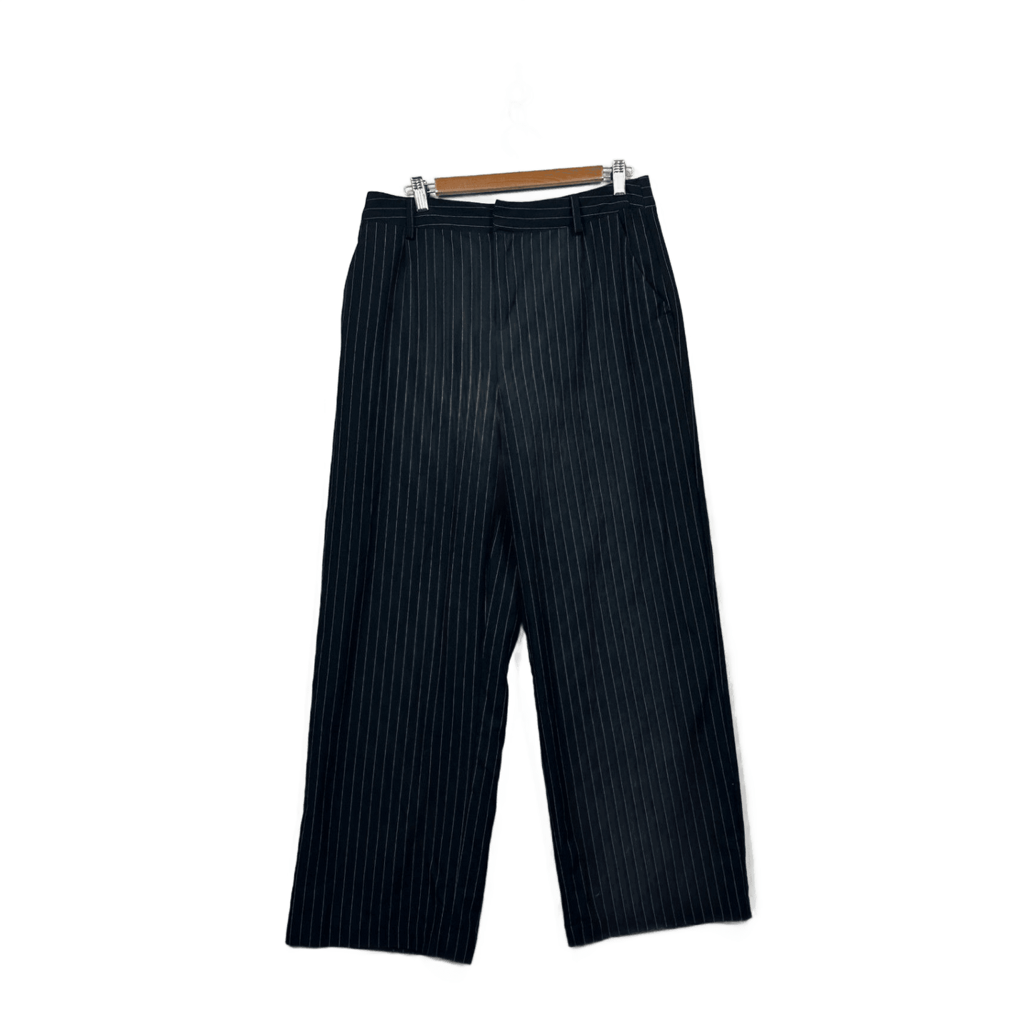 Anko Pinstripe Wide-leg Trousers Black White Size 14