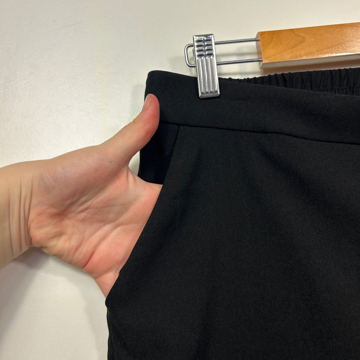 Anko Black Straight Leg Pull On Pants Trousers Size 16