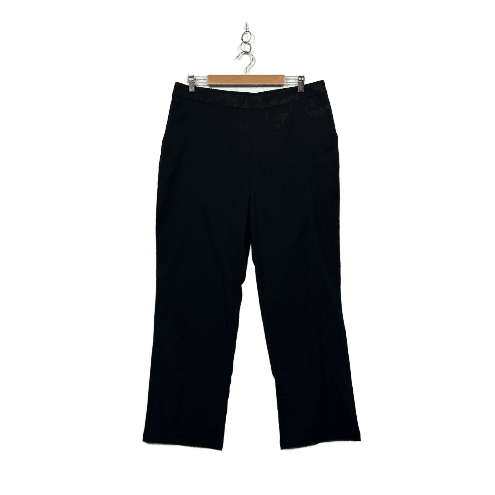 Anko Black Straight Leg Pull On Pants Trousers Size 16