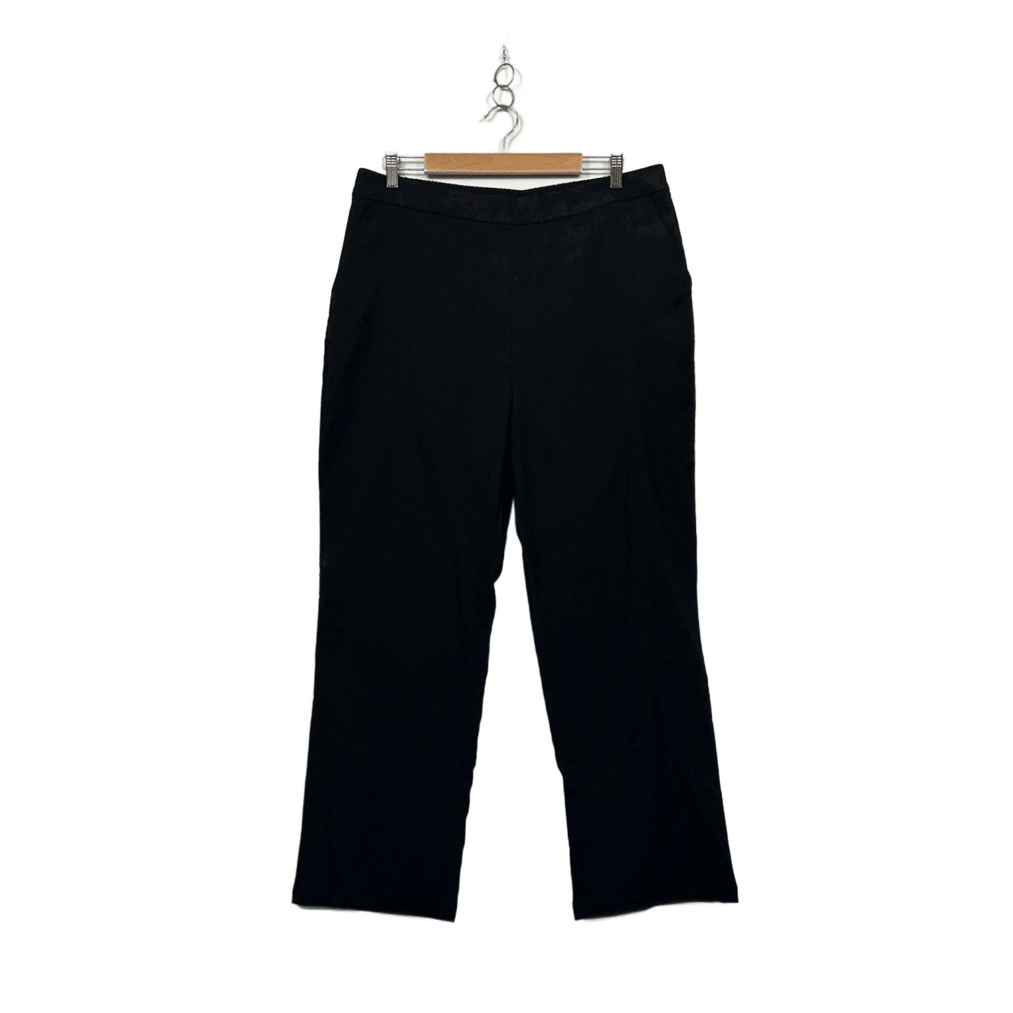 Anko Black Straight Leg Pull On Pants Trousers Size 16