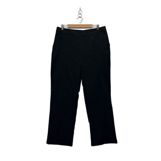 Anko Black Straight Leg Pull On Pants Trousers Size 16