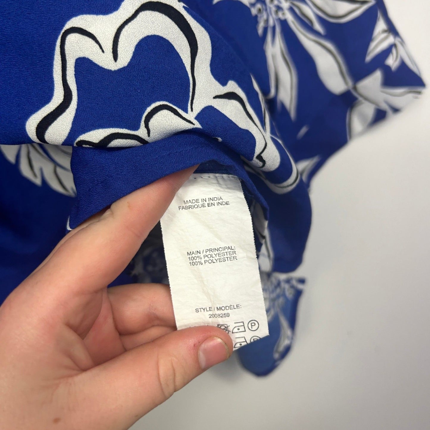 Miller Blue Floral Leaf 3/4 Sleeve Tops Size 14