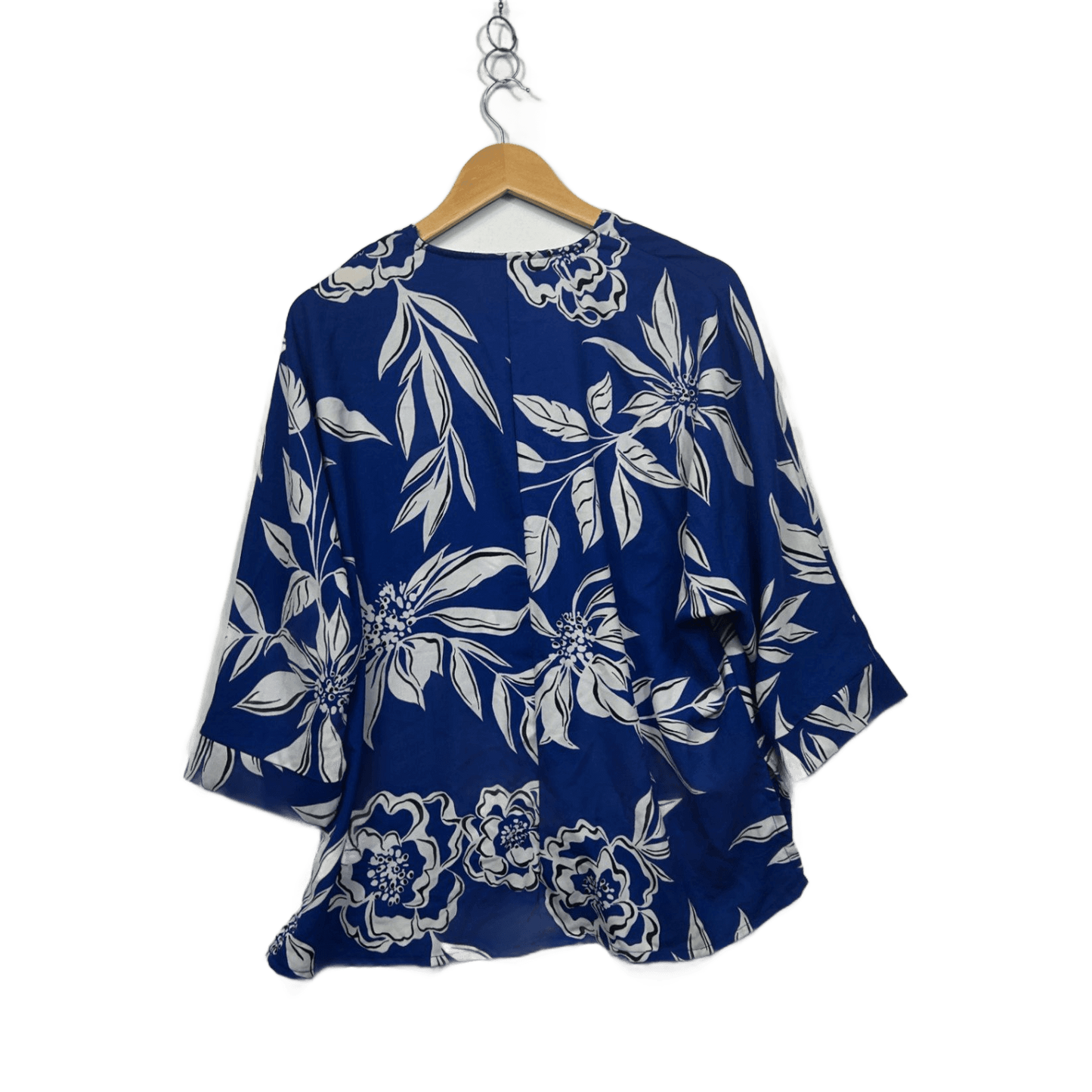 Miller Blue Floral Leaf 3/4 Sleeve Tops Size 14