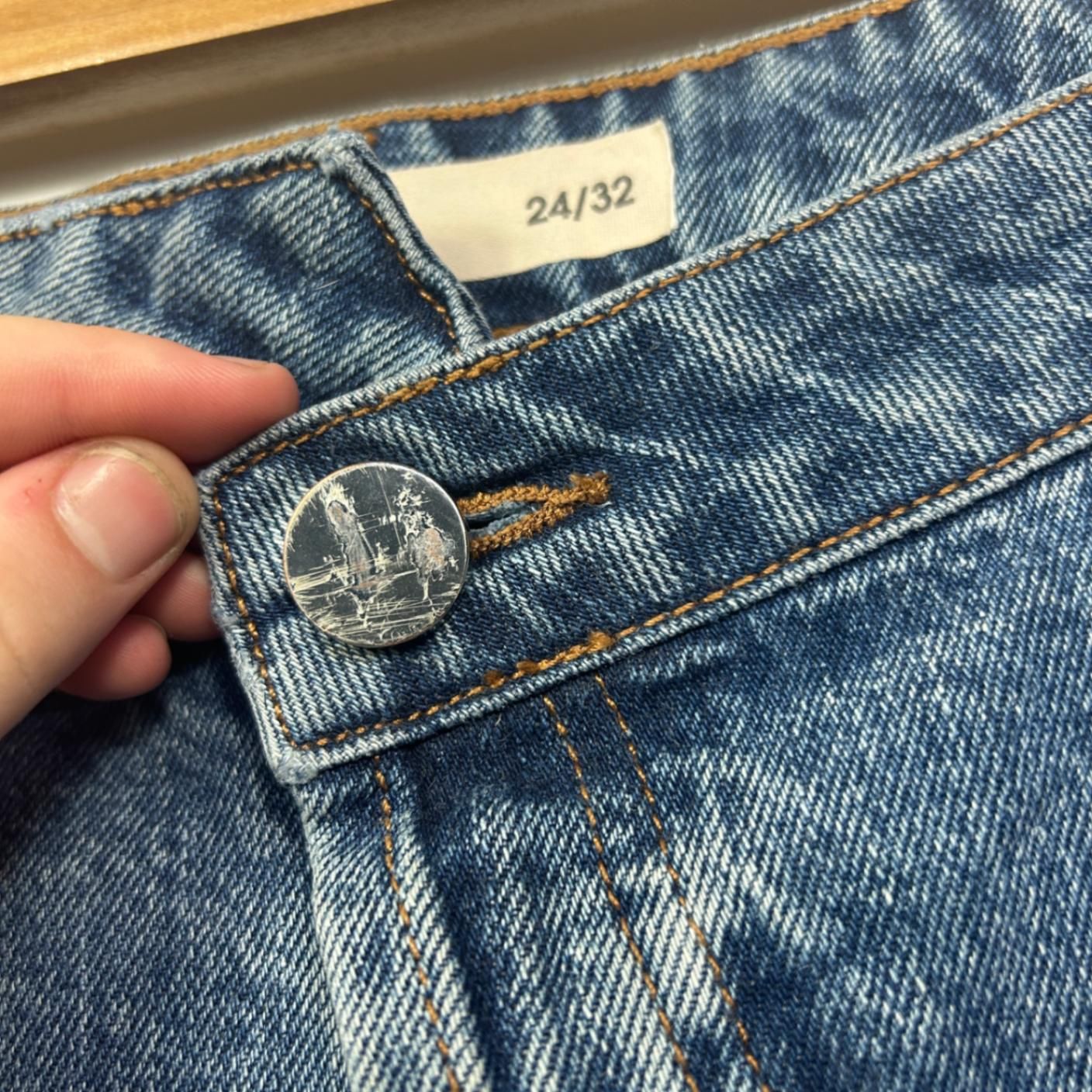 ASOS Blue Distressed Ripped Pockets Denim Jeans Size 24