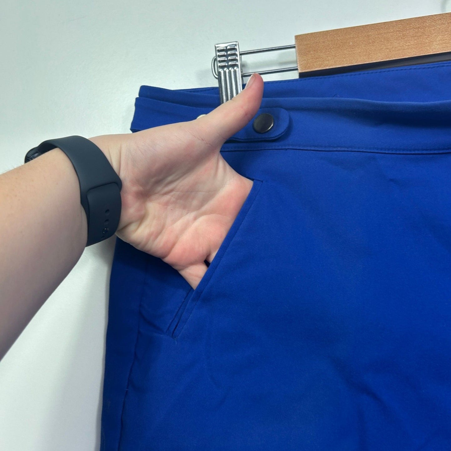 Rockmans Blue Pull On Pockets Bermuda Shorts Size 16