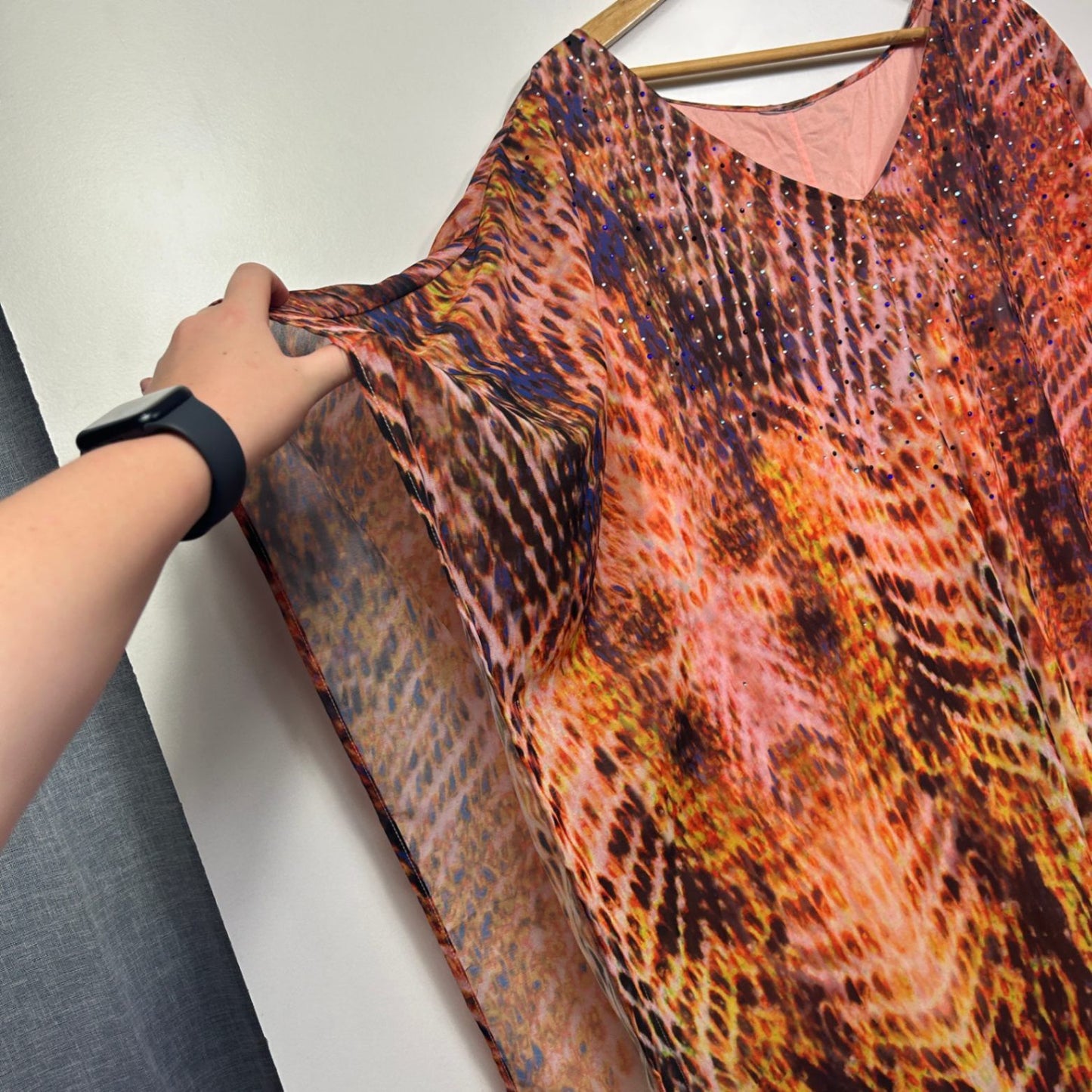 Womens Multicoloured  Kaftan Top Blouse Size 20 22