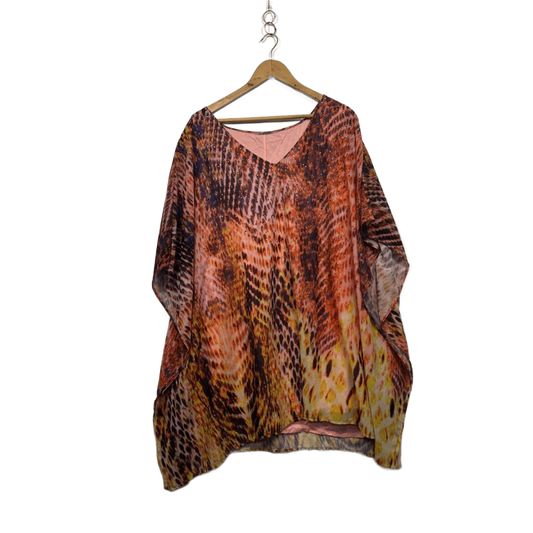 Womens Multicoloured  Kaftan Top Blouse Size 20 22