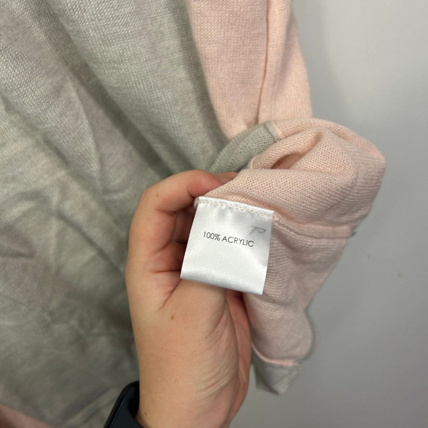 New Autograph Dusty Pink Grey Short Sleeve Knit Top Size 22 XL