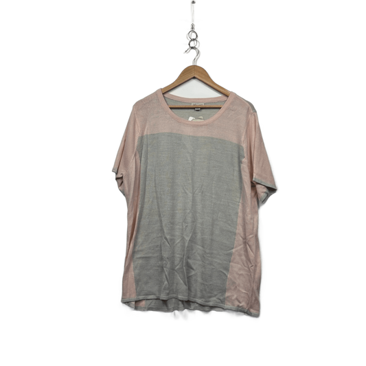 New Autograph Dusty Pink Grey Short Sleeve Knit Top Size 22 XL