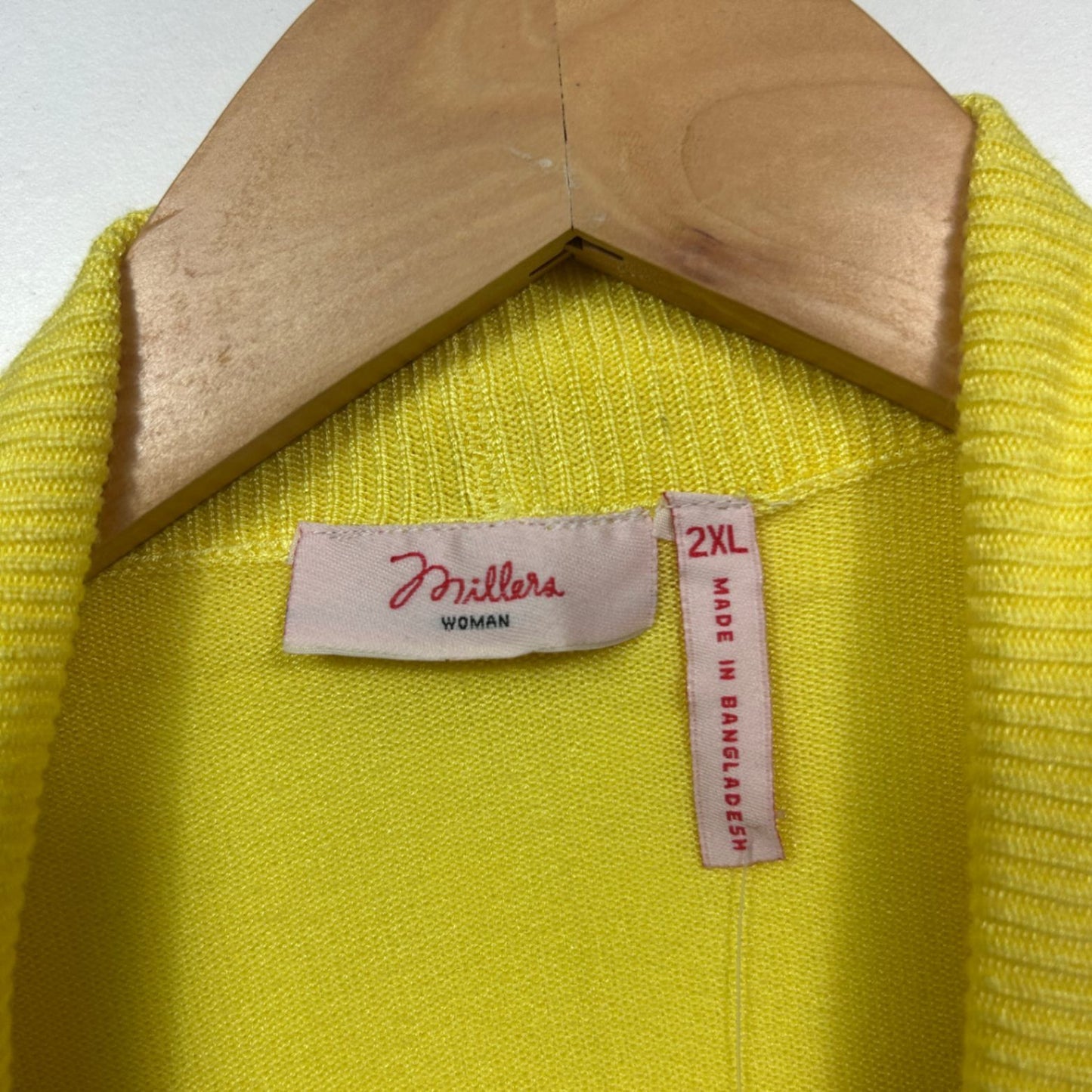 New Millers Womens Yellow Open Front Casual Cardigan Size 2XL