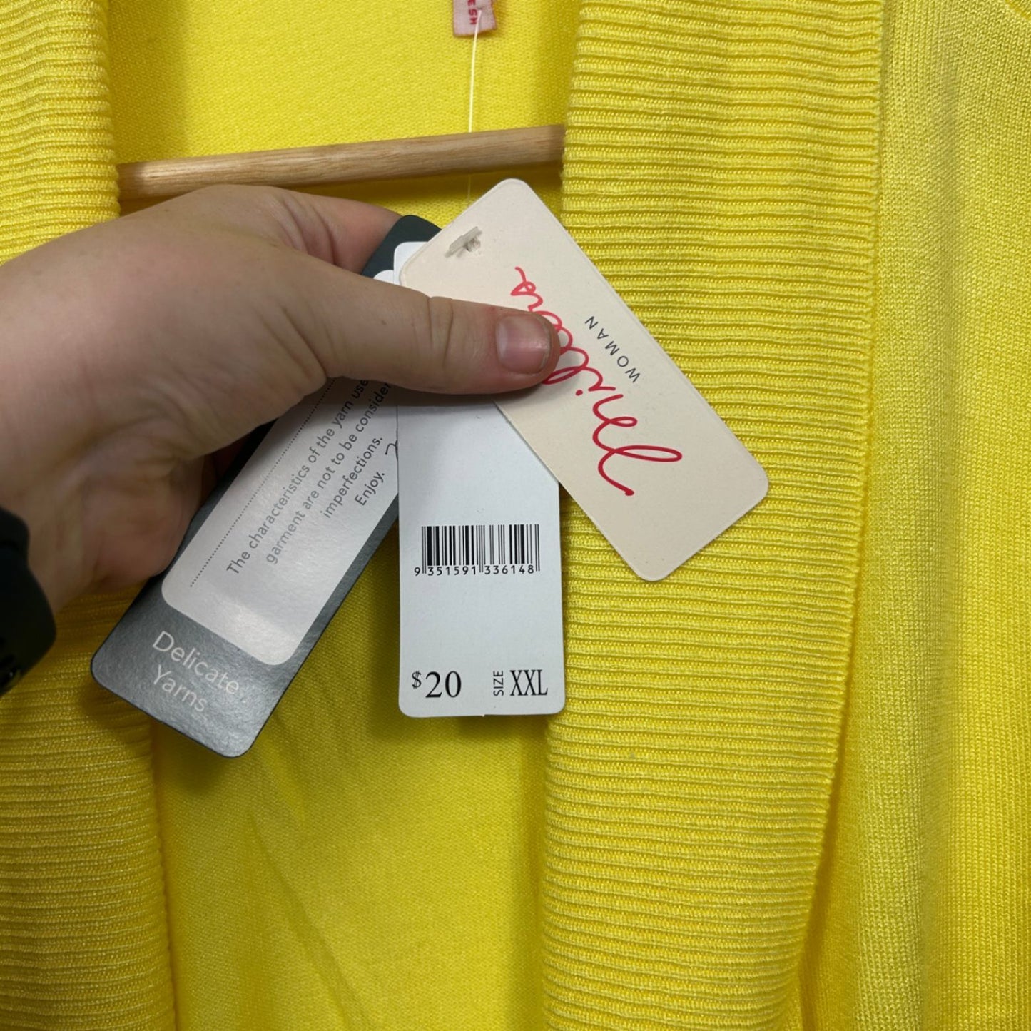 New Millers Womens Yellow Open Front Casual Cardigan Size 2XL