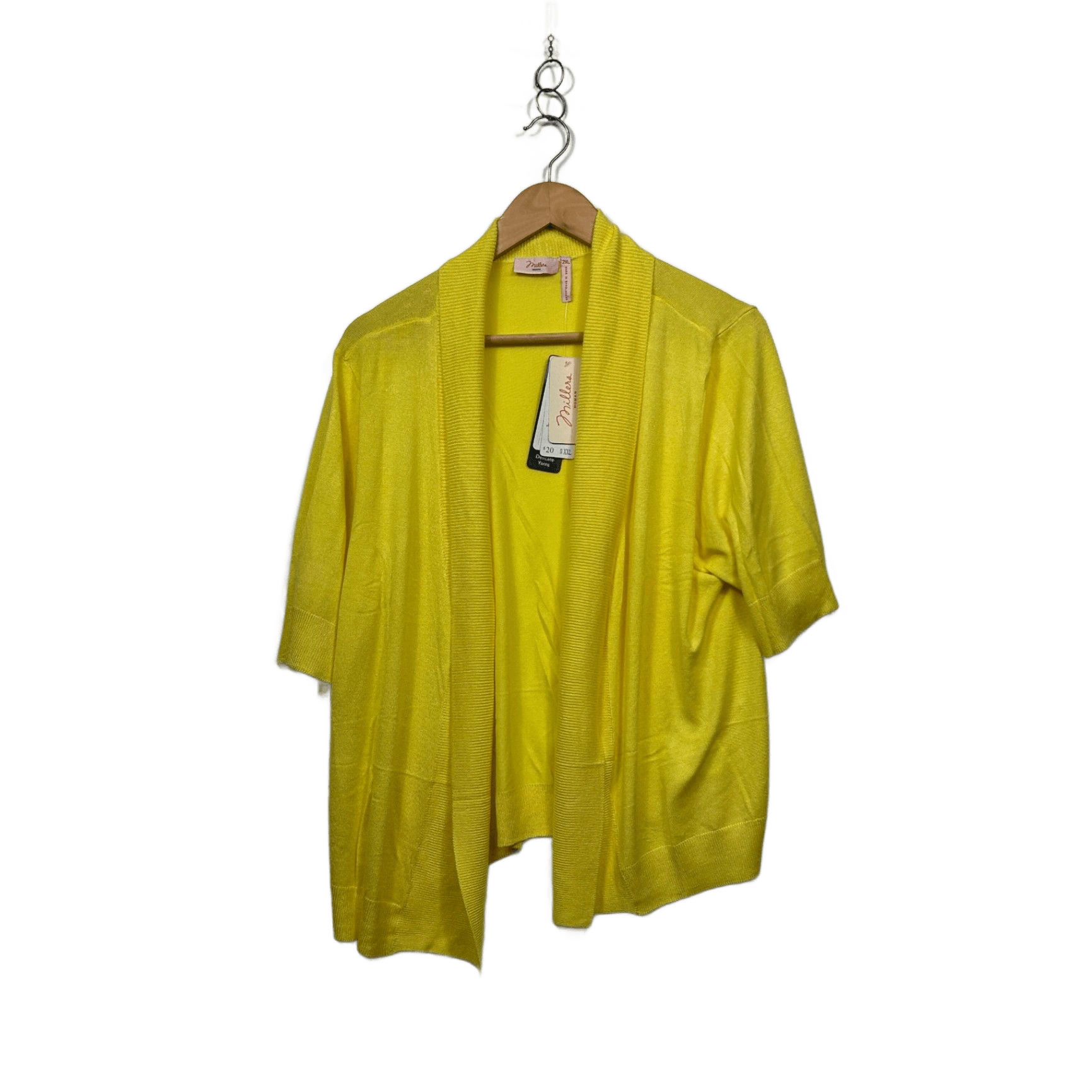 New Millers Womens Yellow Open Front Casual Cardigan Size 2XL