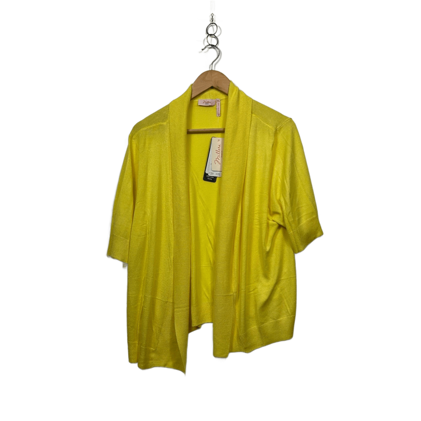 New Millers Womens Yellow Open Front Casual Cardigan Size 2XL