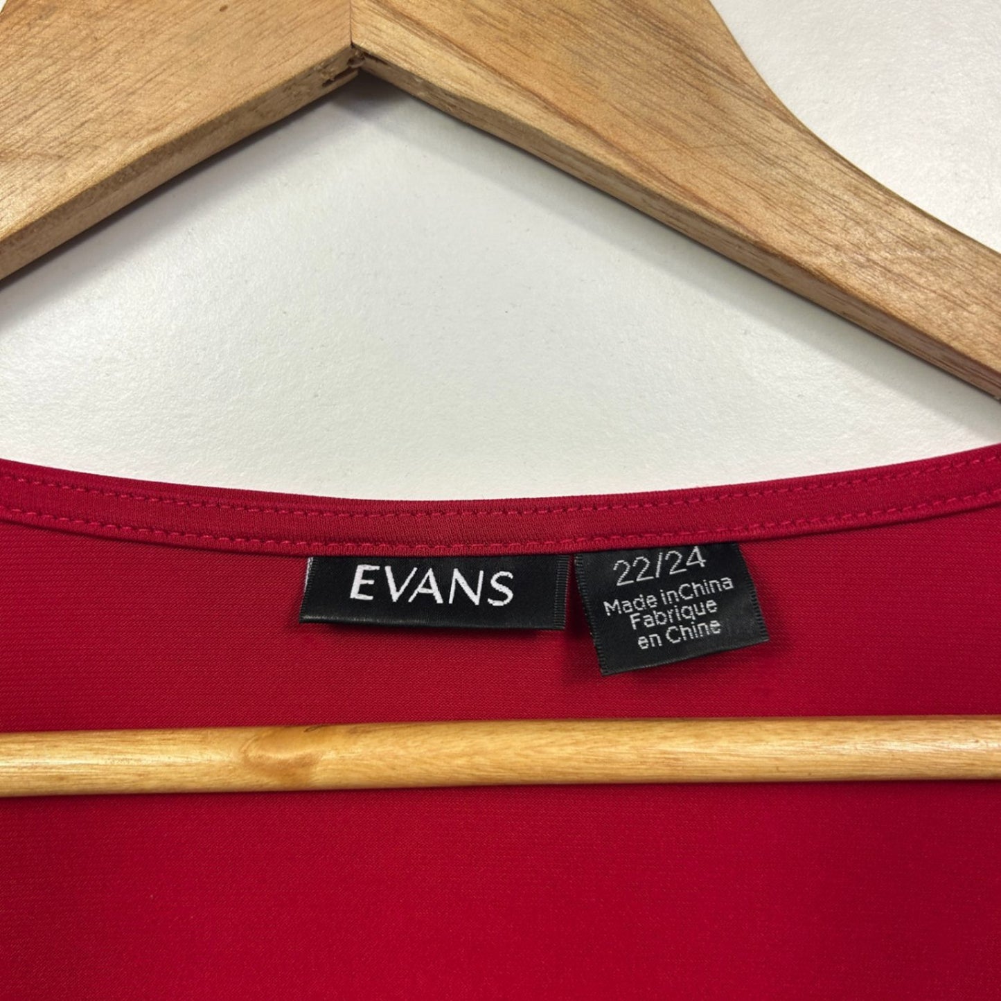 Evans Womens Red Long Sleeve Tunic Top Size 22/24