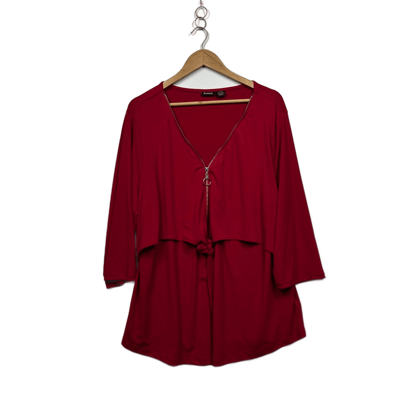 Evans Womens Red Long Sleeve Tunic Top Size 22/24