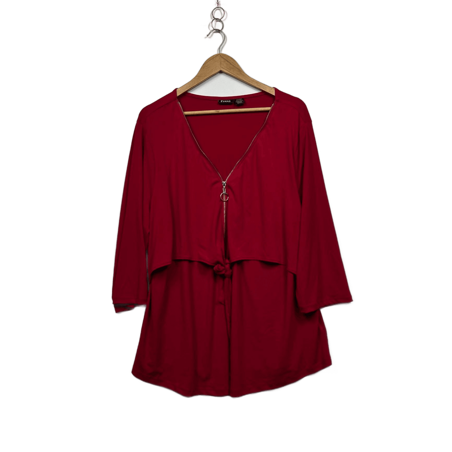 Evans Womens Red Long Sleeve Tunic Top Size 22/24