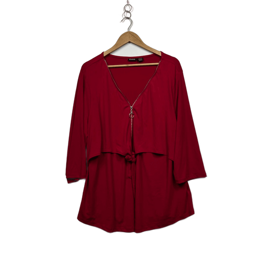 Evans Womens Red Long Sleeve Tunic Top Size 22/24
