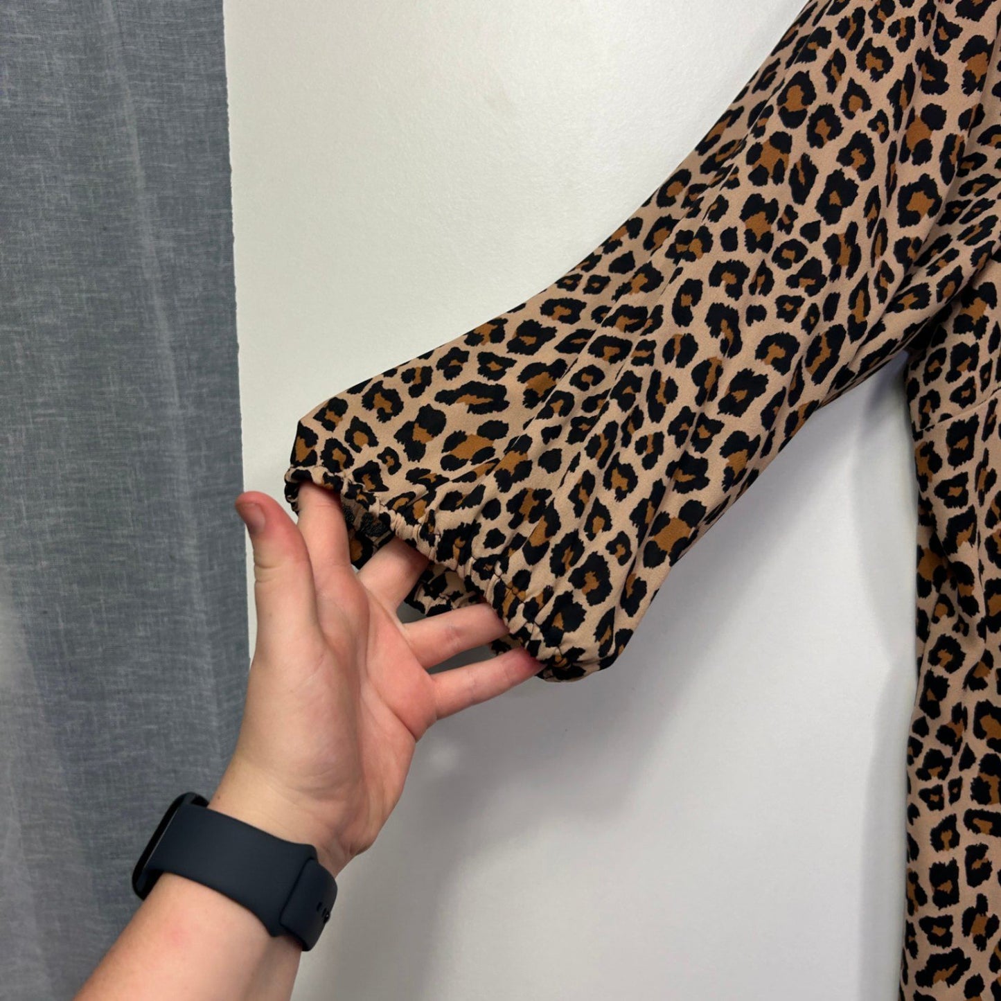 City Chic Beige Black Animal Print Tunic Top Blouse Size 16 Plus Small