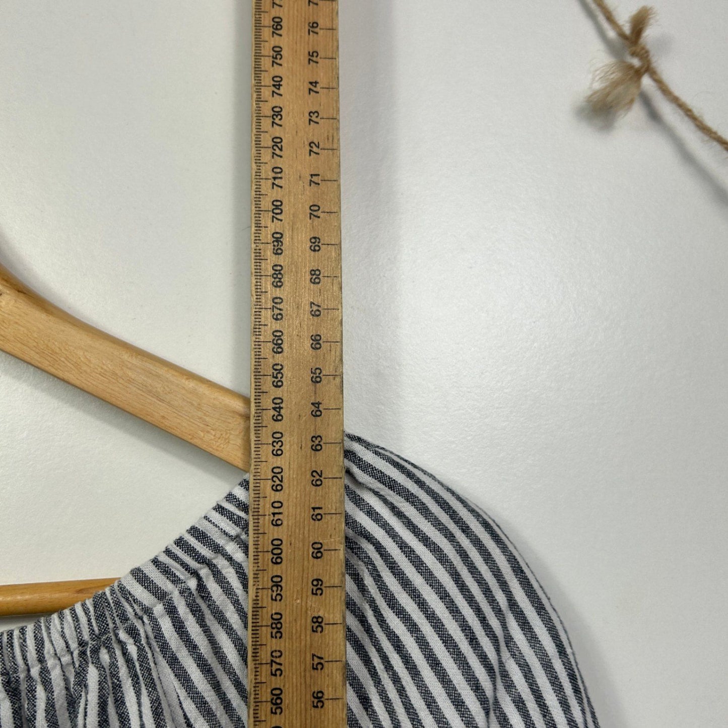 Suzanne Grae Linen Grey White Striped Top Blouse Size 18