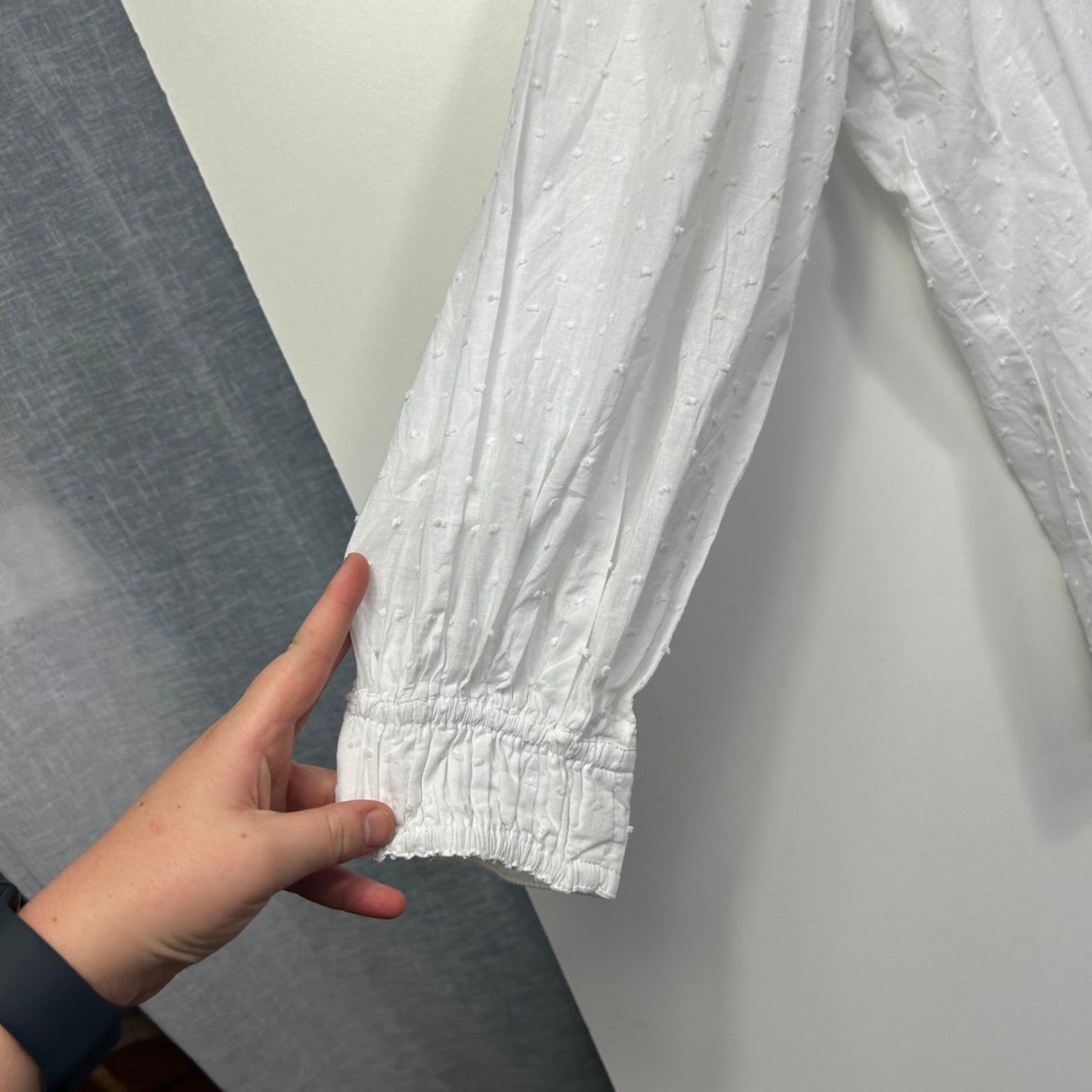 Estelle Womens White Long Sleeve Button-up Shirt Blouse Size 22