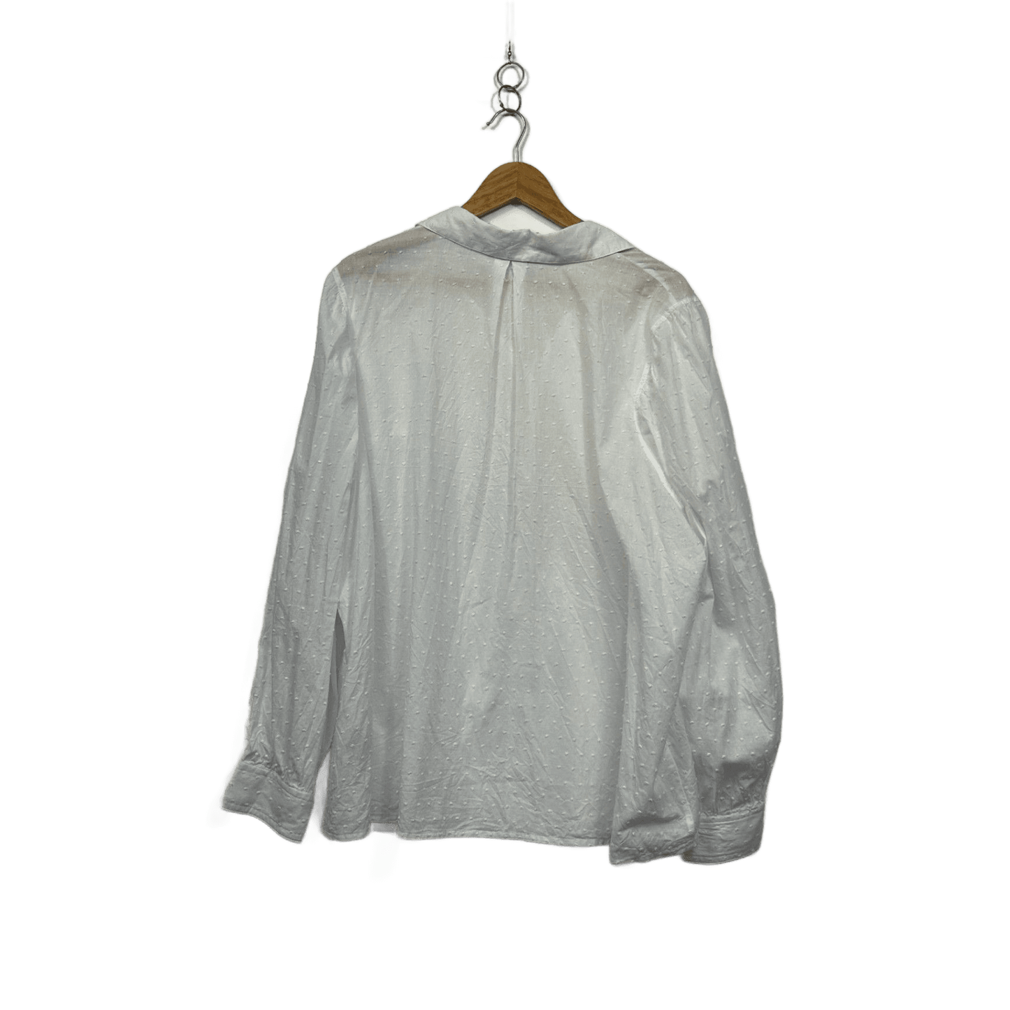 Estelle Womens White Long Sleeve Button-up Shirt Blouse Size 22