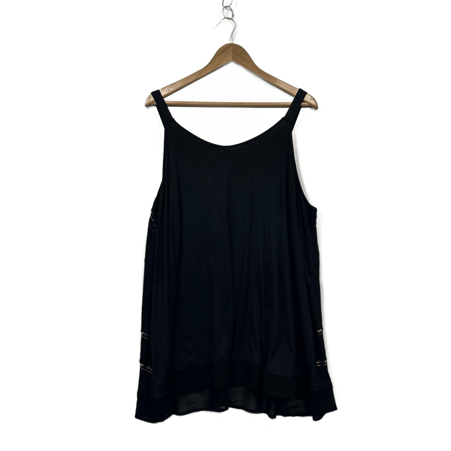 Autograph Black Sequins Sleeveless Tunic Top Blouse Size 26