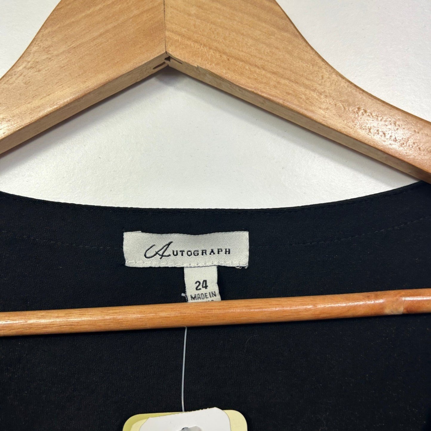 New Autograph Black White Long Sleeve Zip Neck Tunic Blouse Size 24