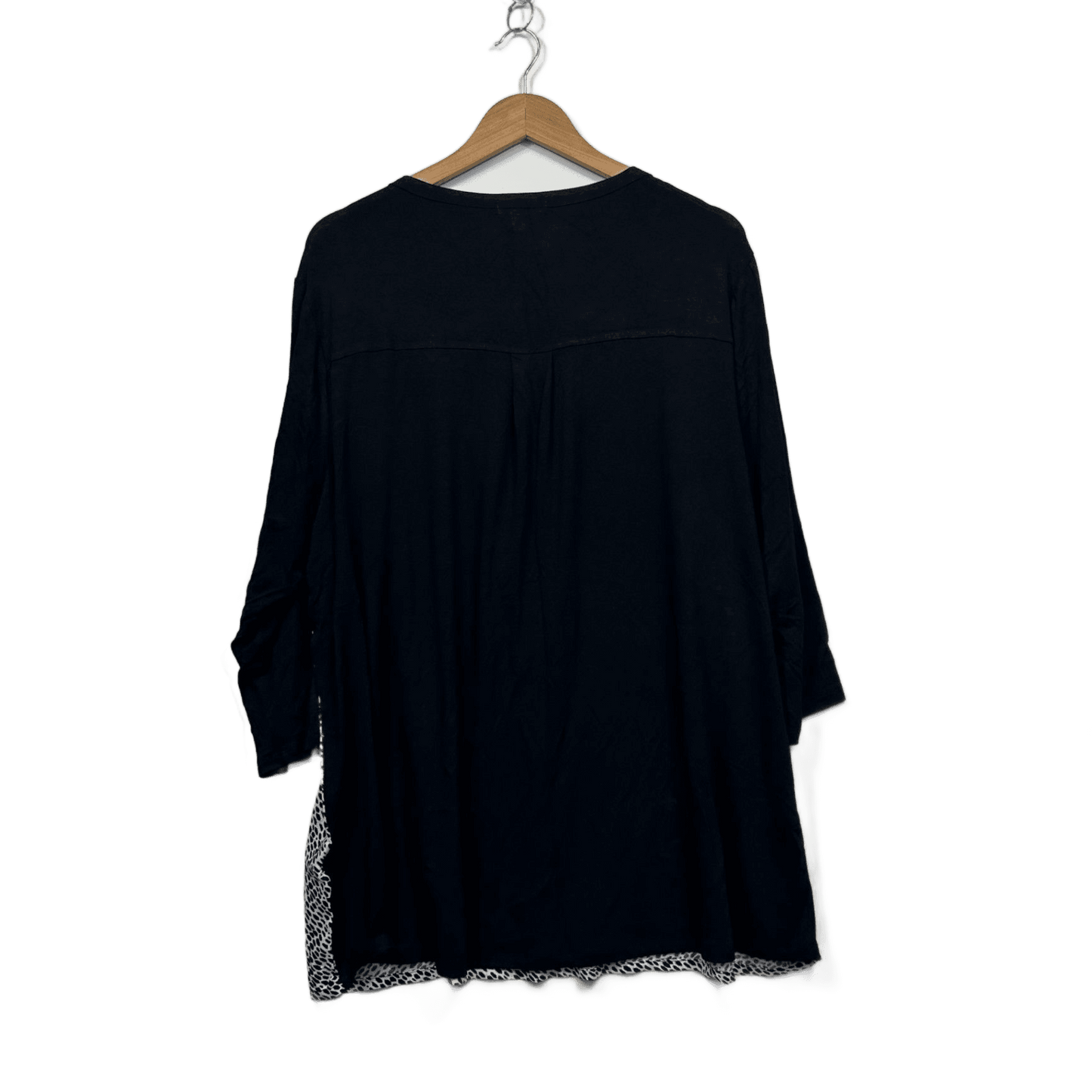 New Autograph Black White Long Sleeve Zip Neck Tunic Blouse Size 24