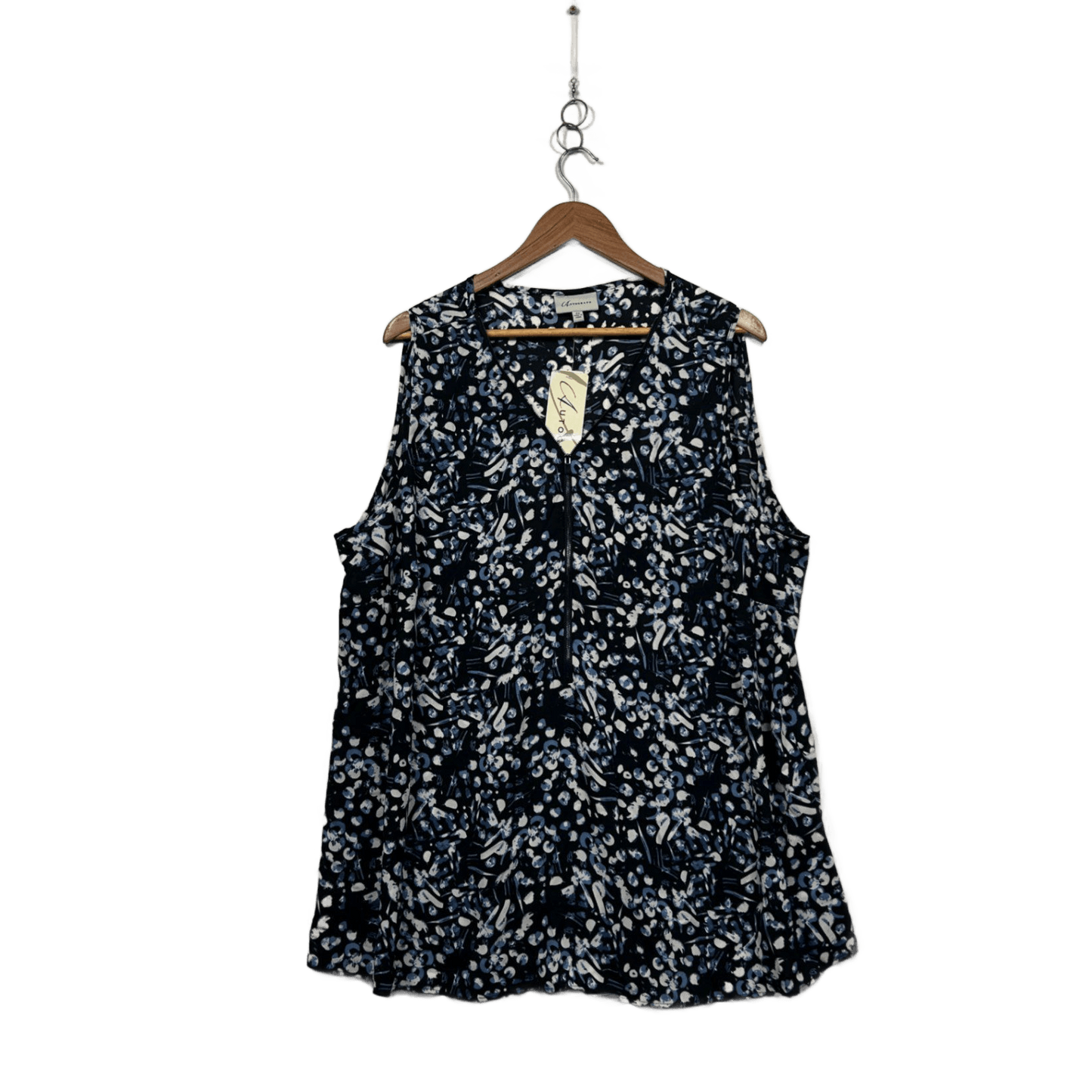 New Autograph Blue Sleeveless Tunic Top Blouse Size 22