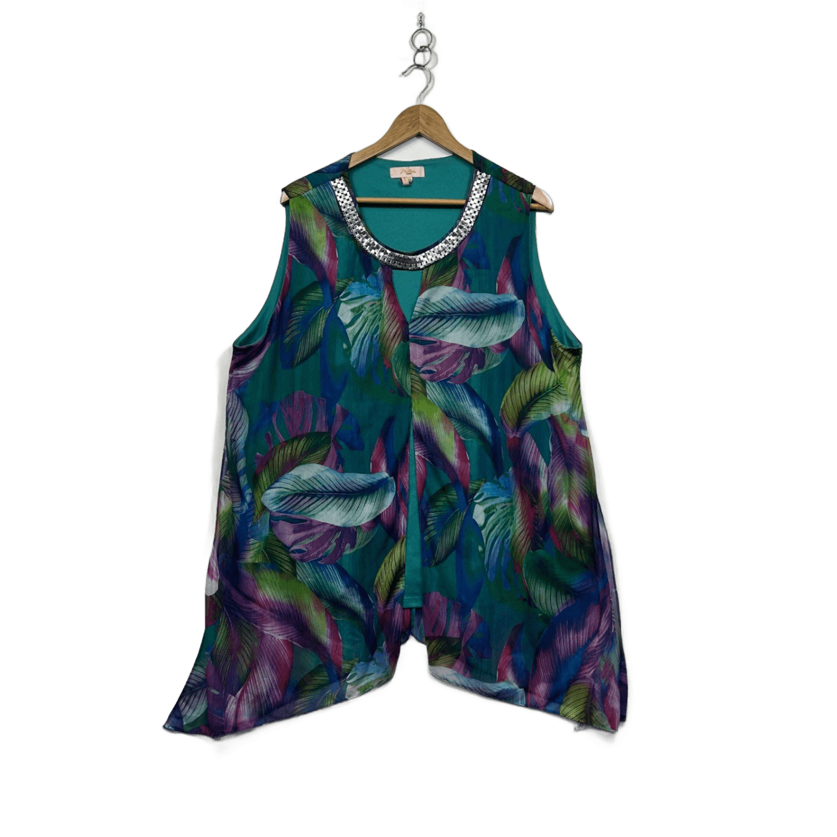 Millers  Multicoloured Floral Sheer Overlay Tunic Top Size 22