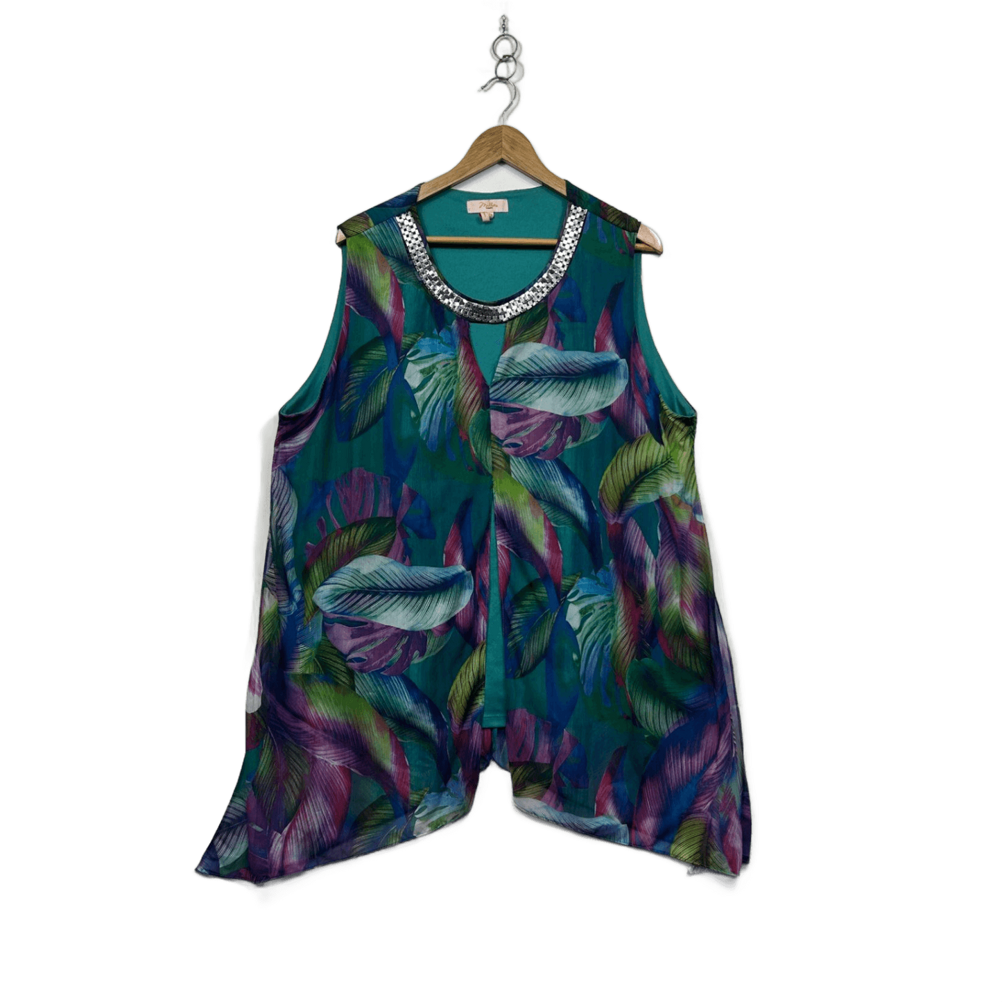 Millers  Multicoloured Floral Sheer Overlay Tunic Top Size 22