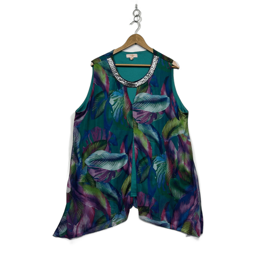 Millers  Multicoloured Floral Sheer Overlay Tunic Top Size 22