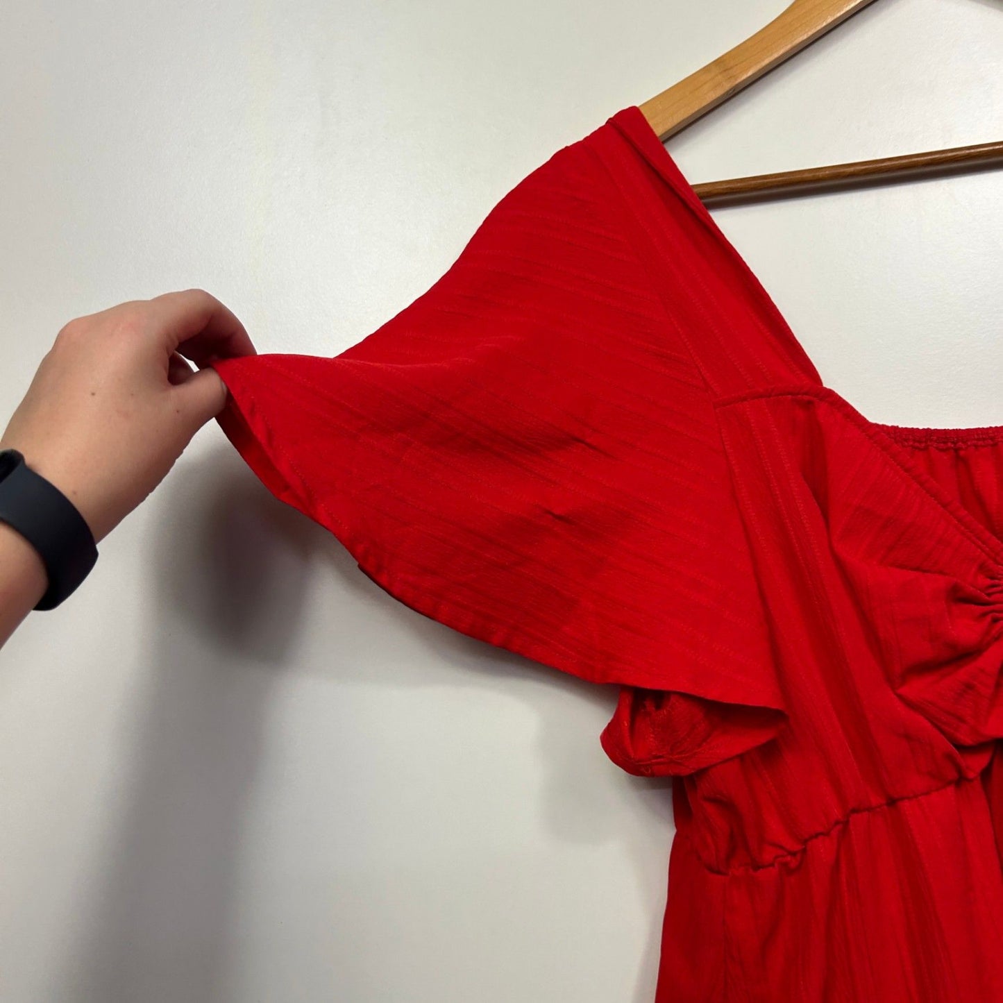 Shein Womens Red Short Sleeve Tiered Maxi Dress Size 2XL