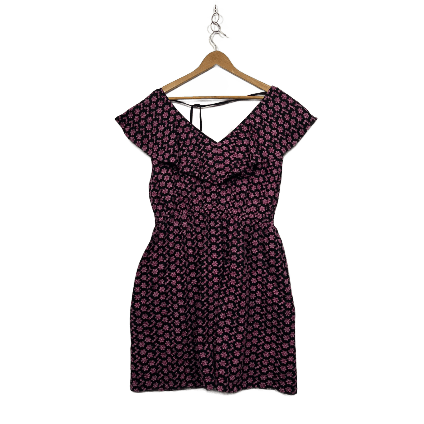 Little Party Dress Black Pink Embroidered Pockets Fit & Flare Dress Size 20