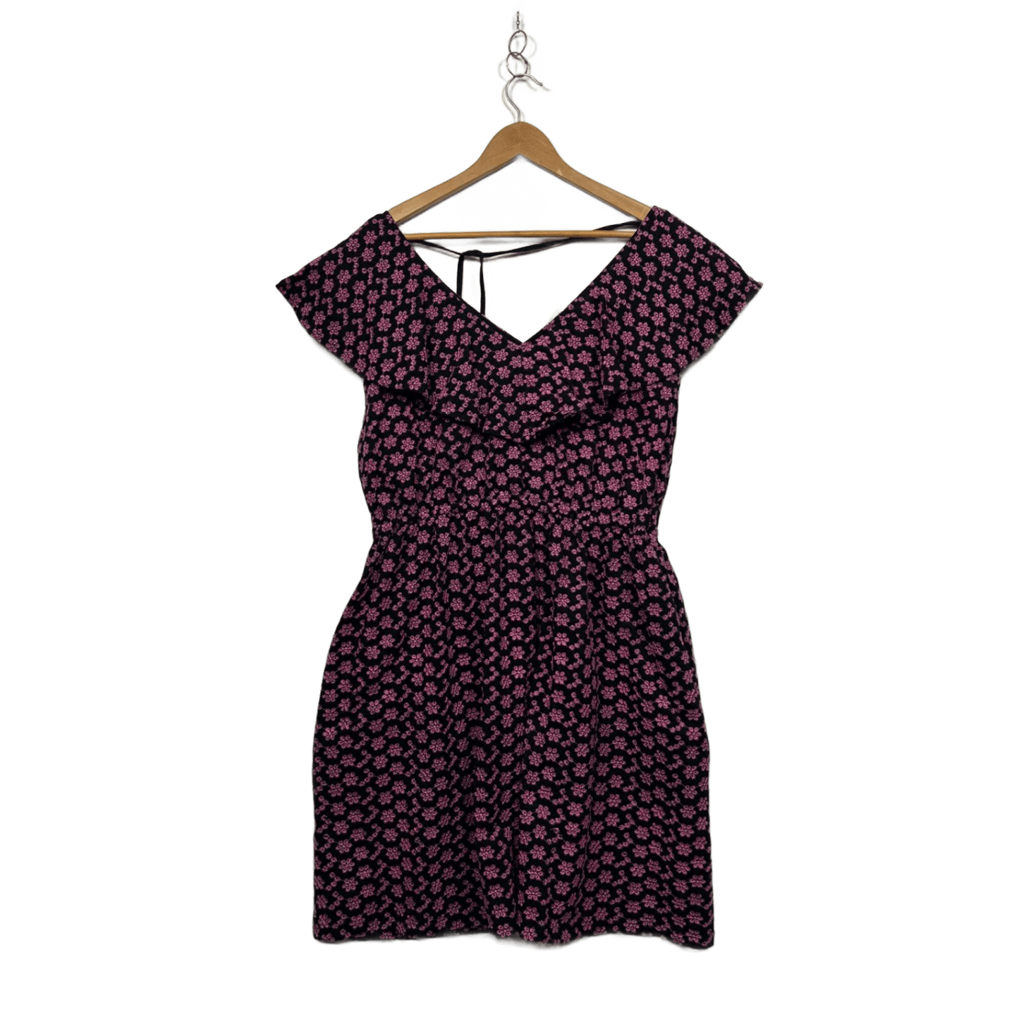 Little Party Dress Black Pink Embroidered Pockets Fit & Flare Dress Size 20