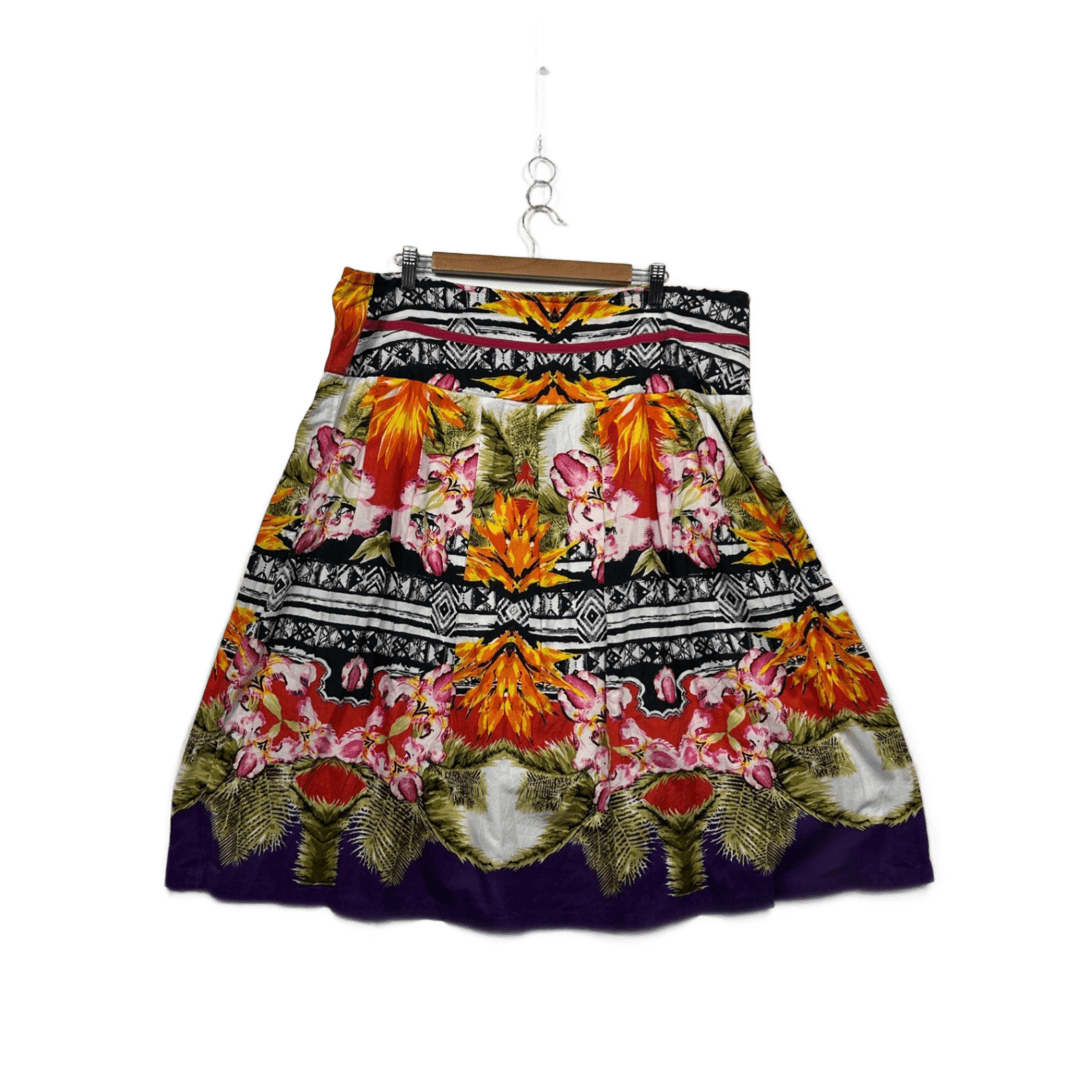 Orientique Australia Multicoloured Boho Floral Aline Skirt Size 16