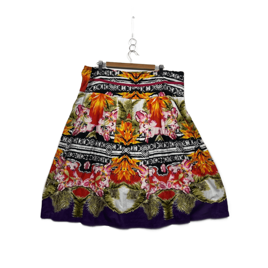 Orientique Australia Multicoloured Boho Floral Aline Skirt Size 16